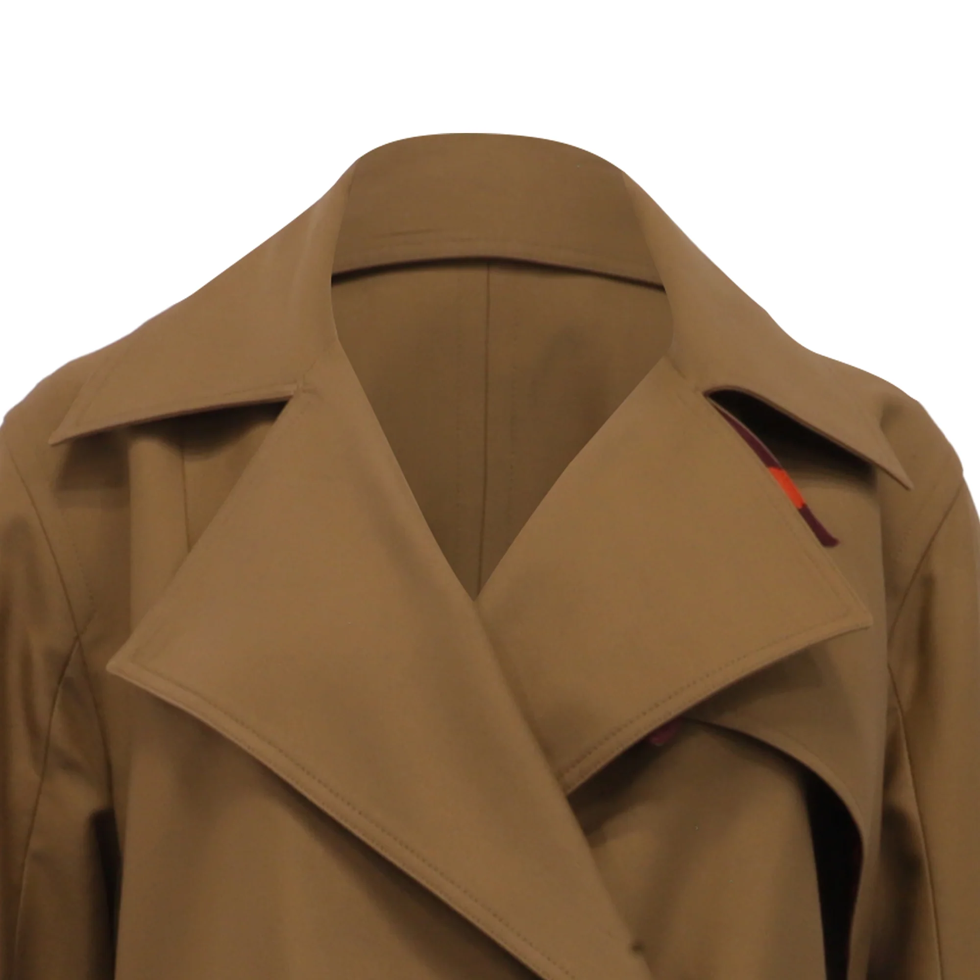 Women's Victoria Beckham Double-Breasted Trench Coat in Beige Cotton - Image 2