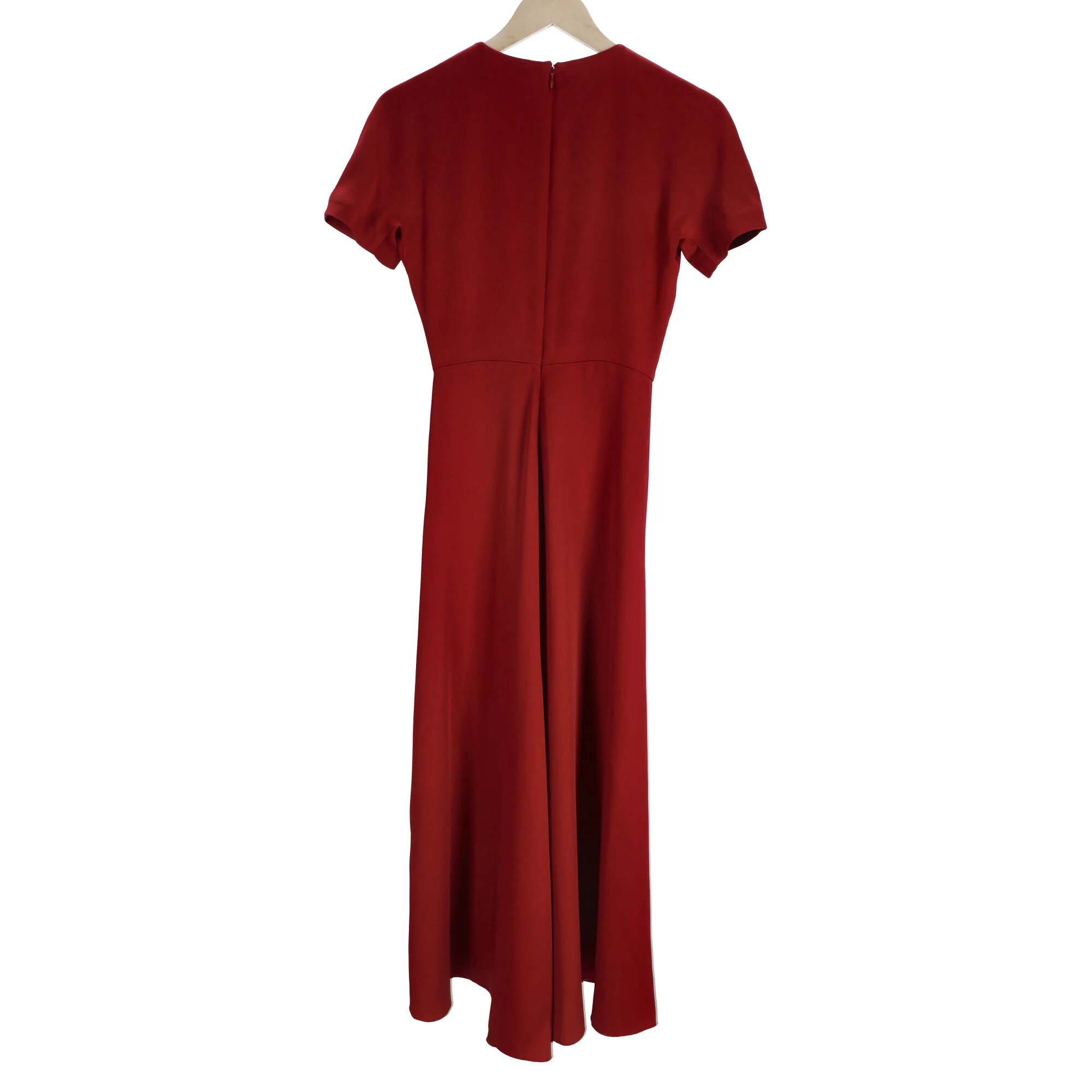 Women's Victoria Beckham Draped Satin Midi Dress in Red Acetate - Image 9