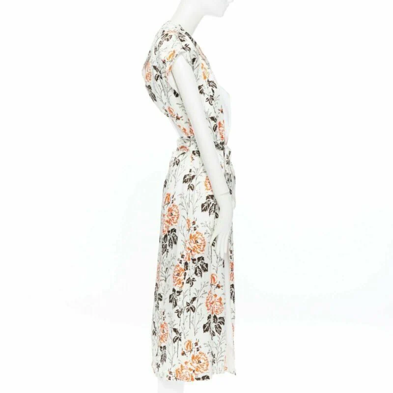 Women's Victoria Beckham floral print cut open back belted dress - Image 10