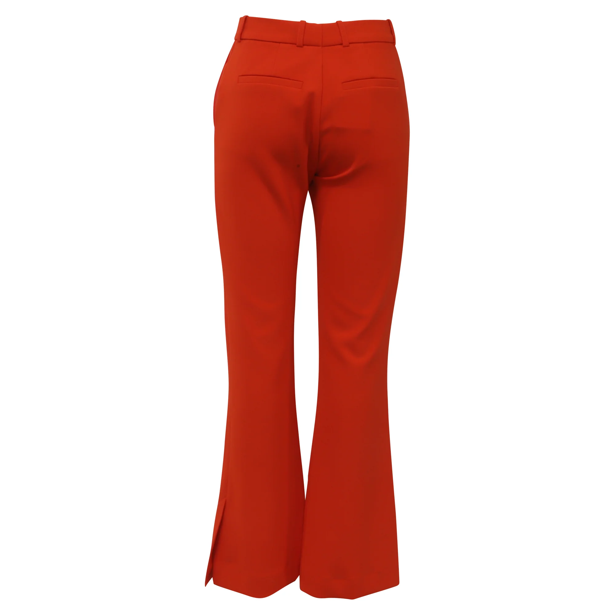 Women's Victoria Beckham High-Rise Wide-leg Trousers In Orange Polyester - Image 3