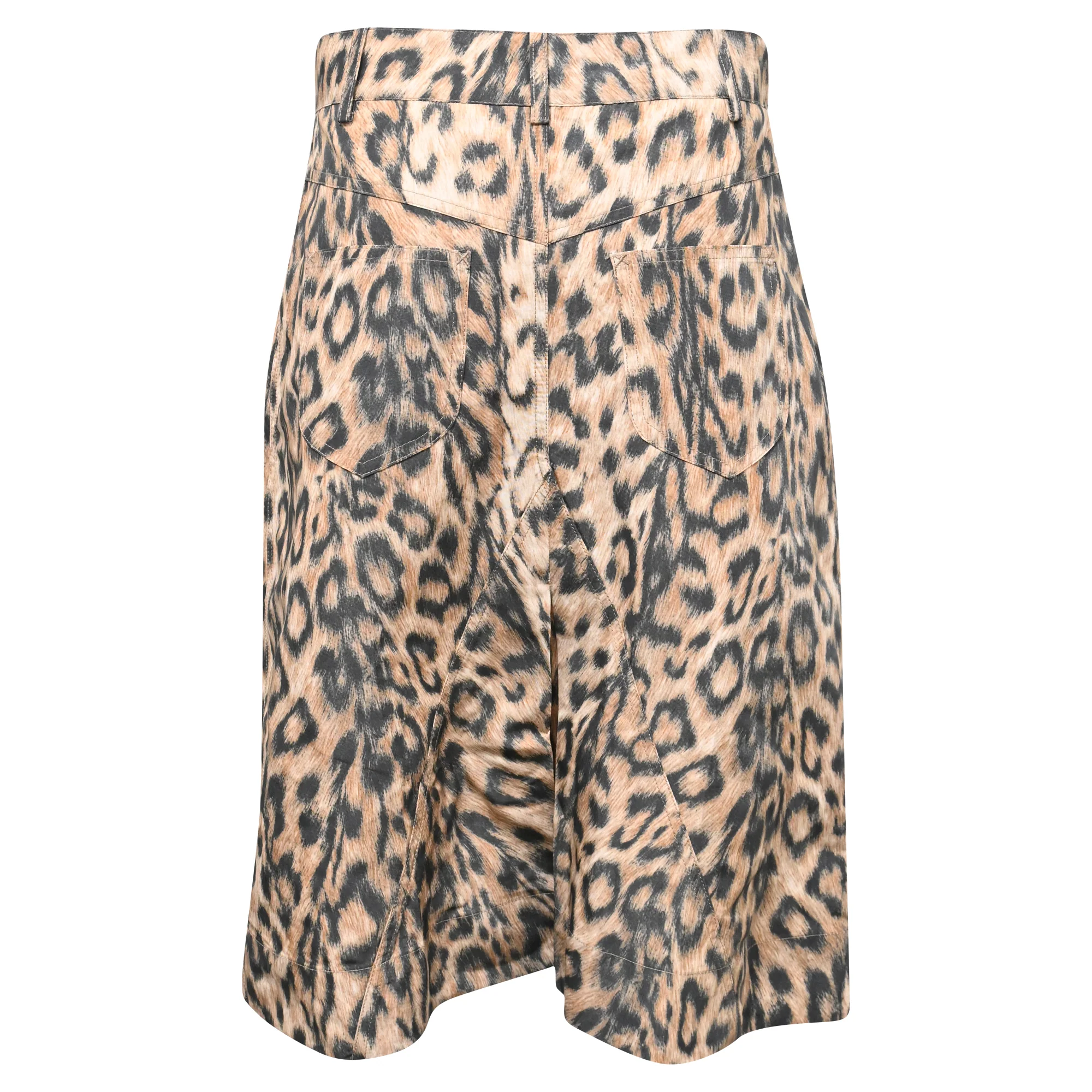 Women's Victoria Beckham Leopard Print Knee-Length Skirt in Brown Polyester - Image 3