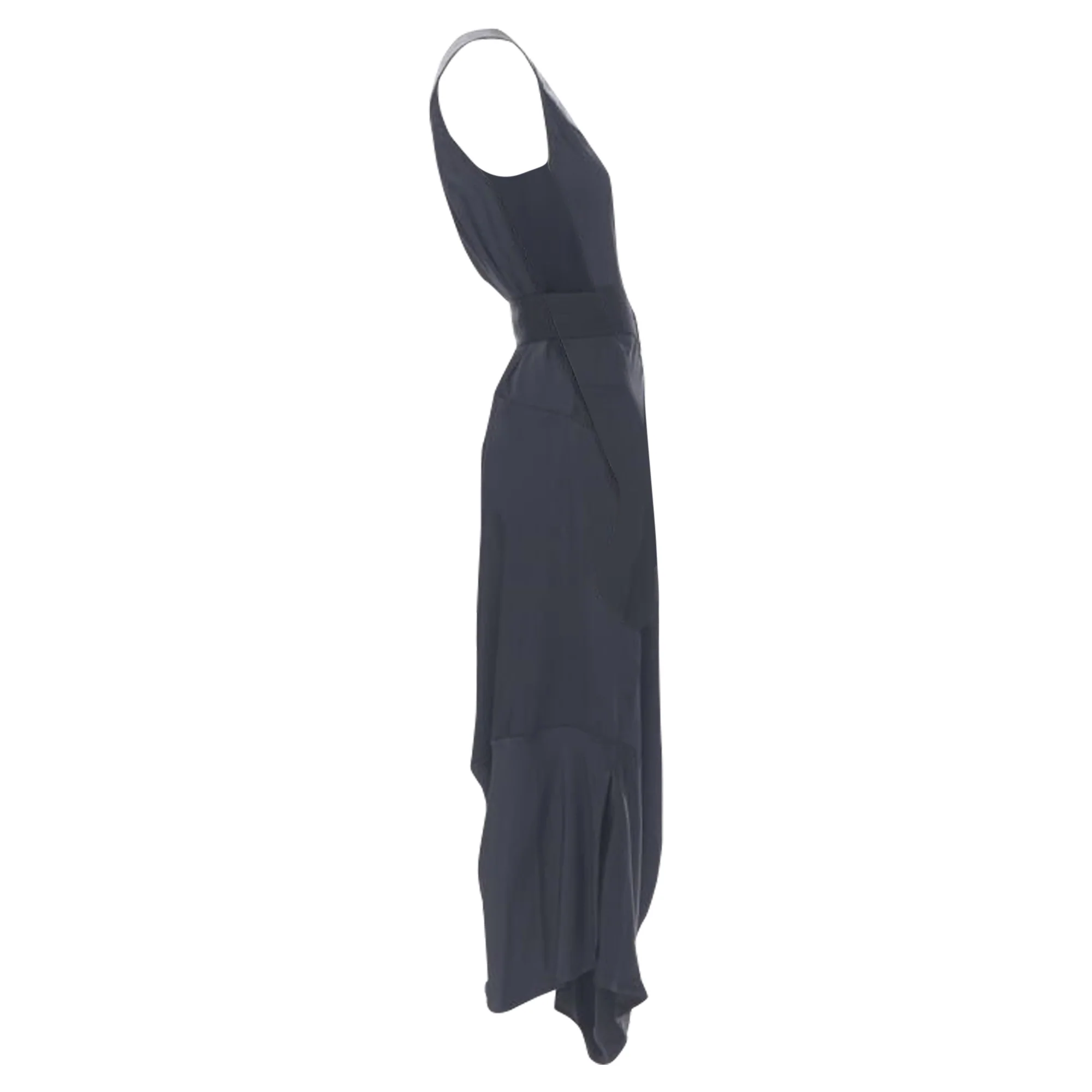 Women's Victoria Beckham satin leather collar belted dress - Image 4
