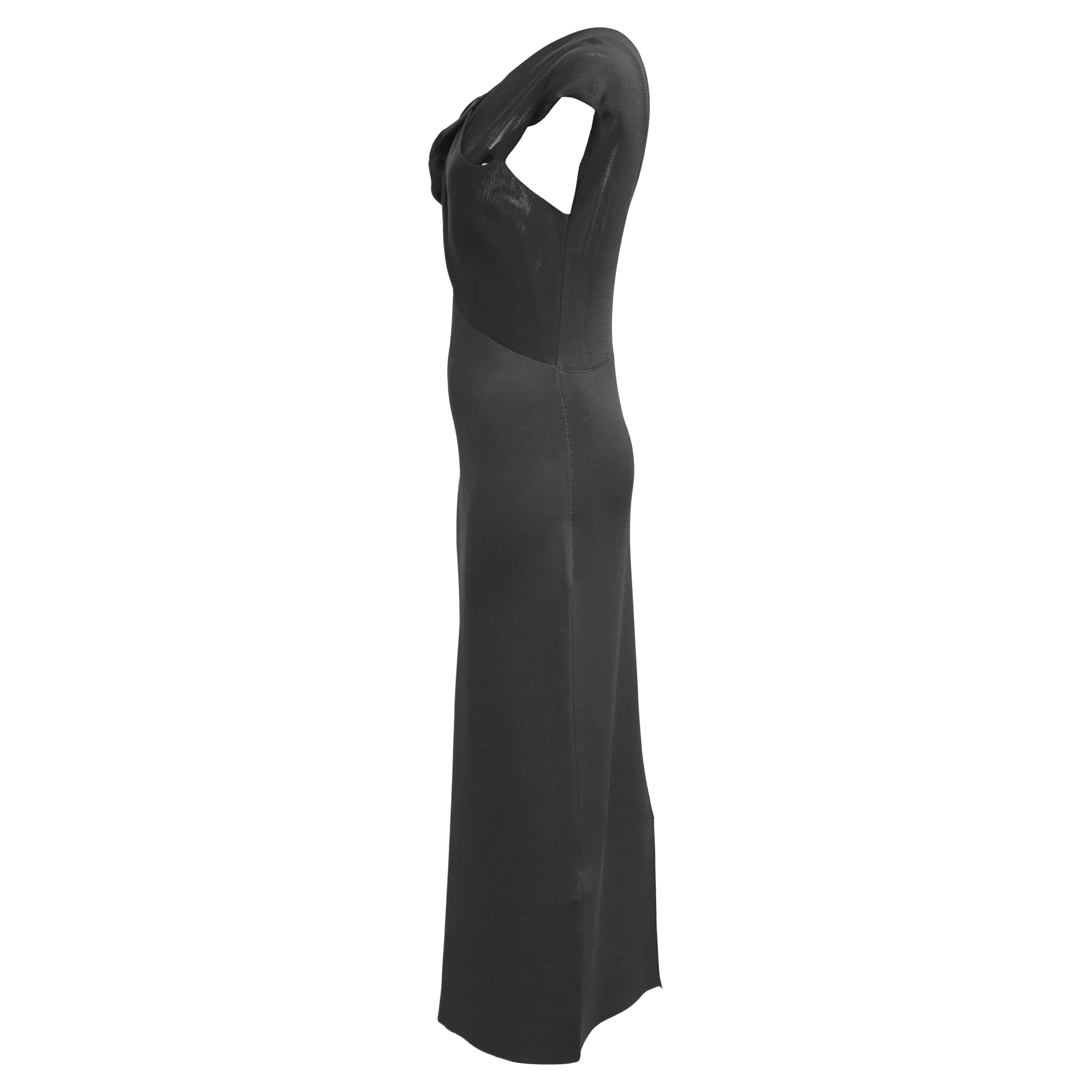 Women's Victoria Beckham Twist Drape Midi Dress in Black Viscose - Image 2