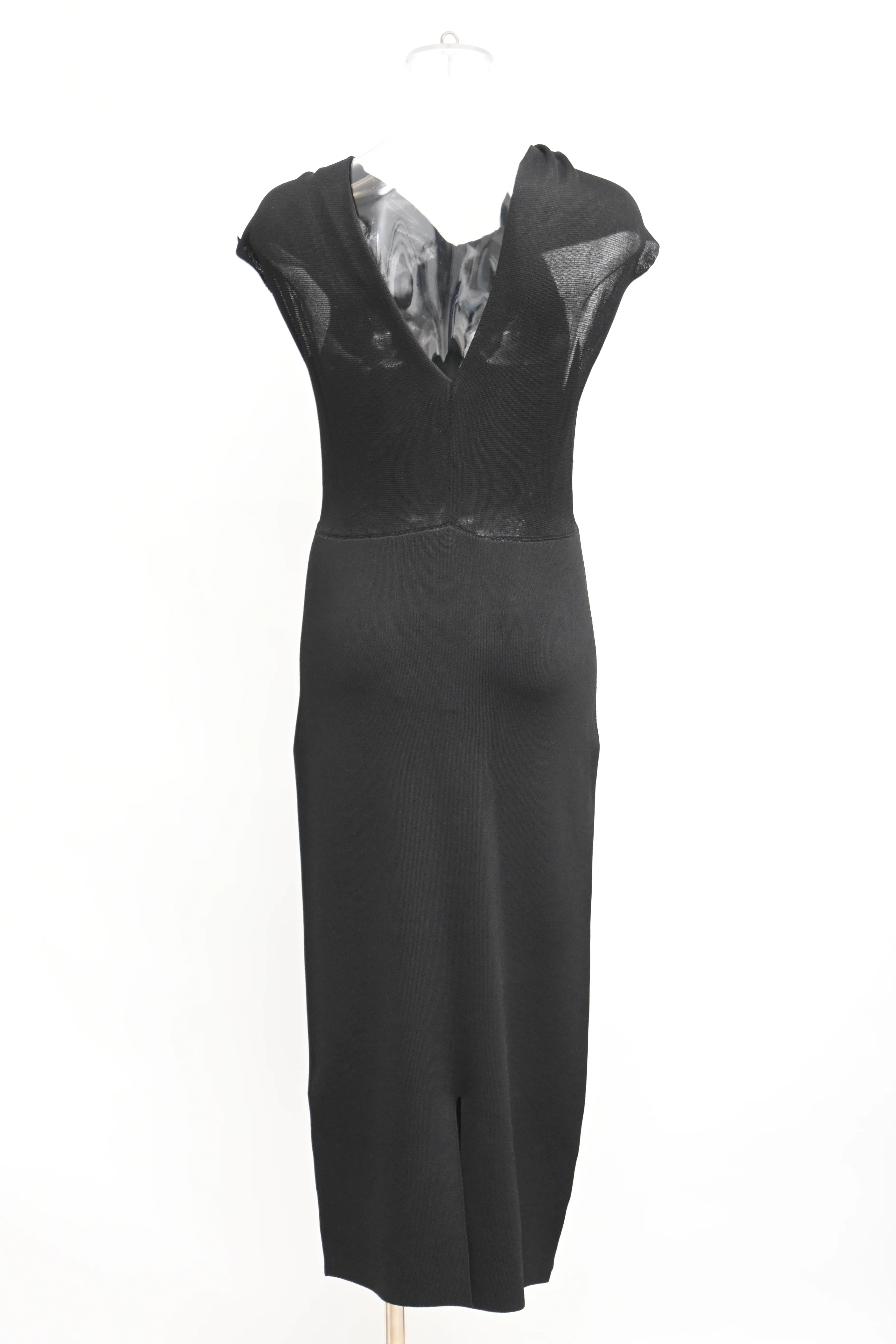 Women's Victoria Beckham Twist Drape Midi Dress in Black Viscose - Image 8
