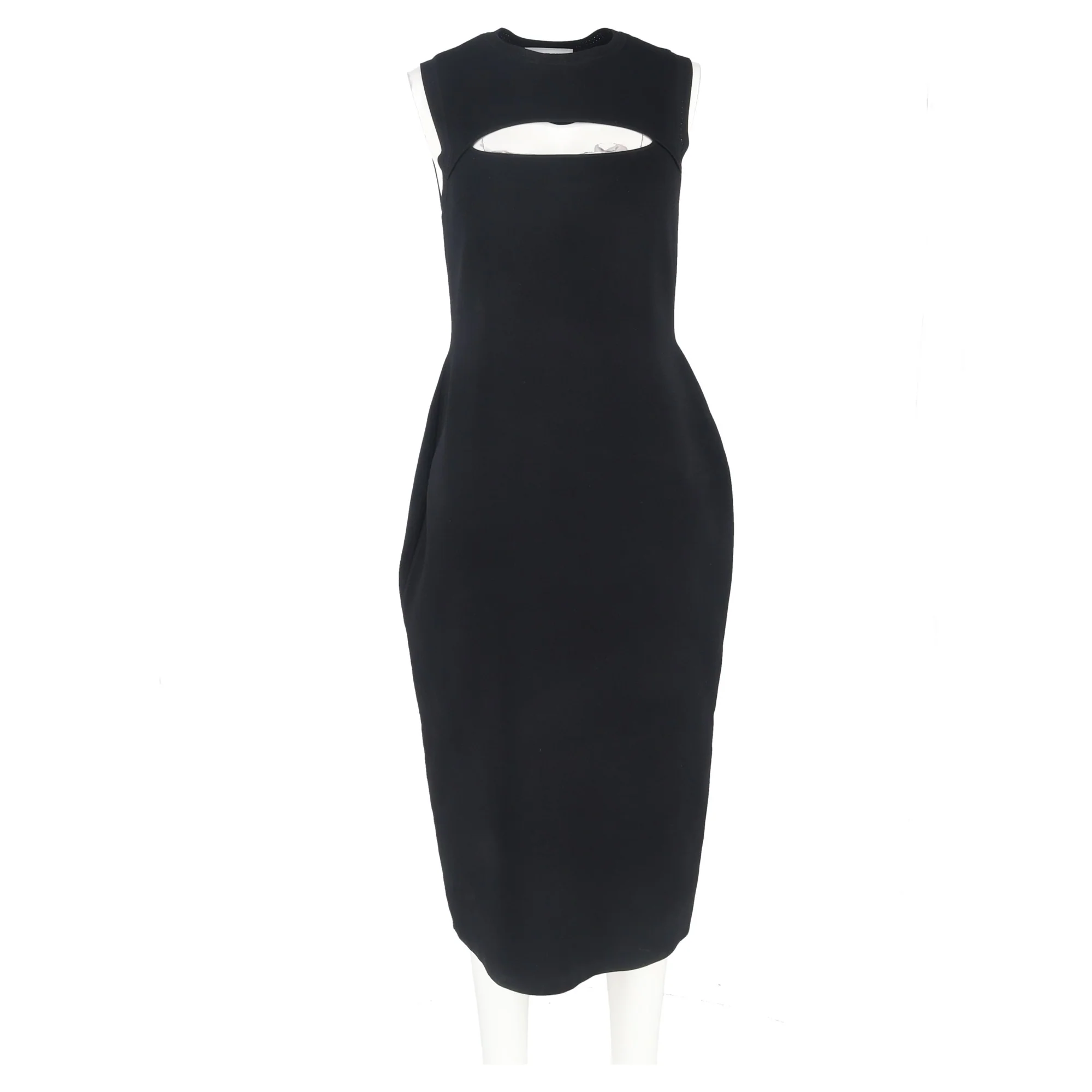 Women's Victoria Beckham VB Body Cutout Midi Dress in Black Viscose - Image 4