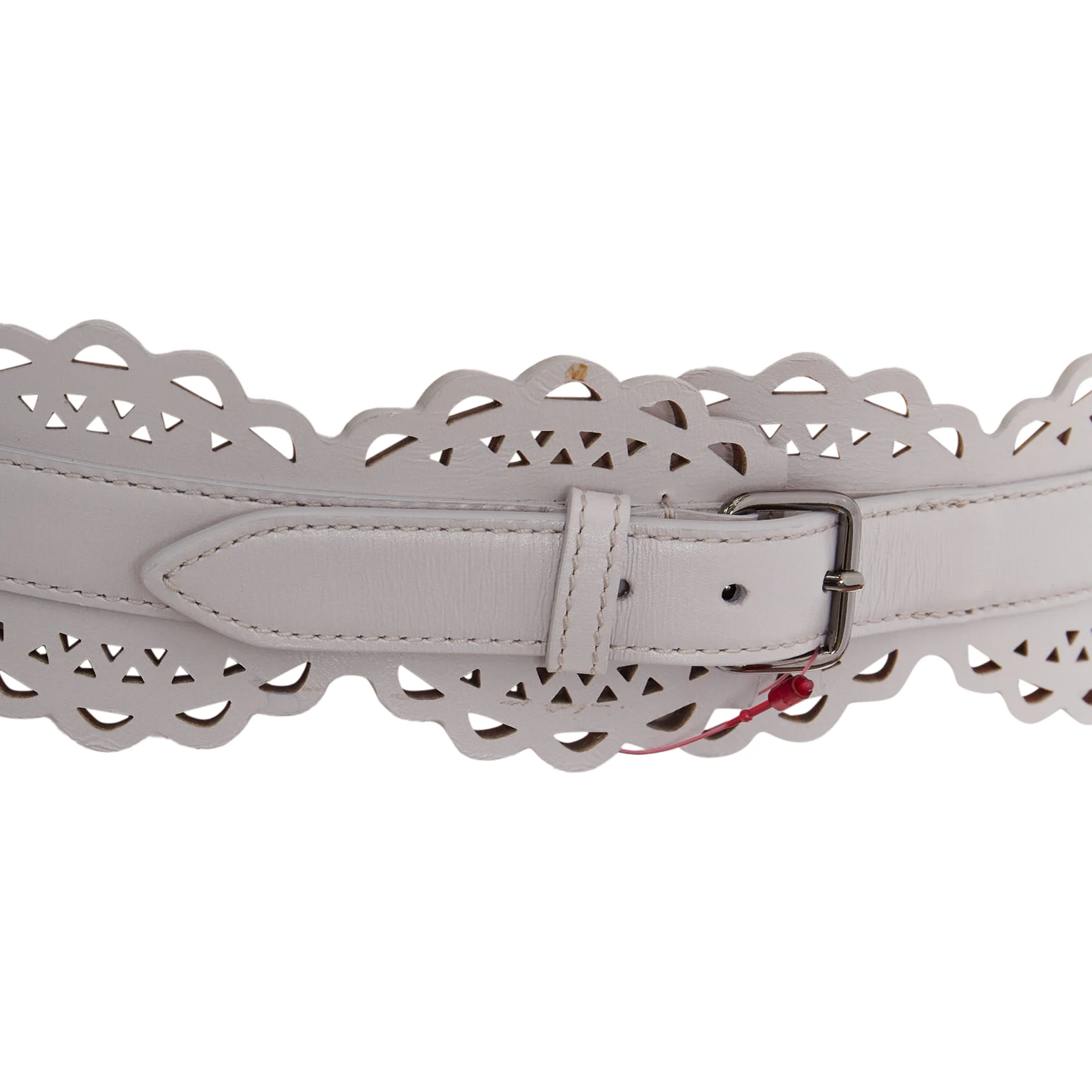 Alaia Leather Laser Cut Scallop Belt - Image 7