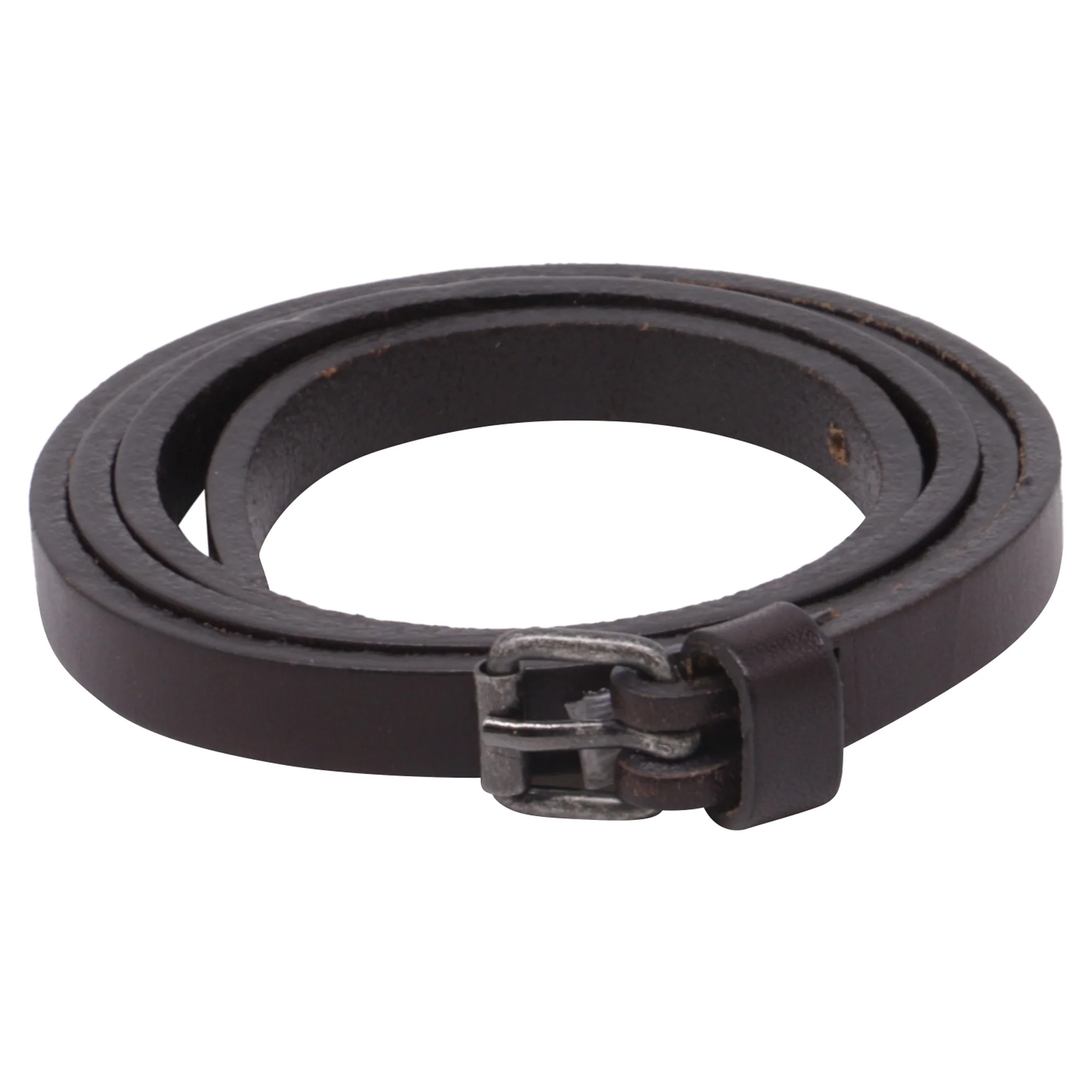 Fendi Buckled Skinny Belt in Brown Leather