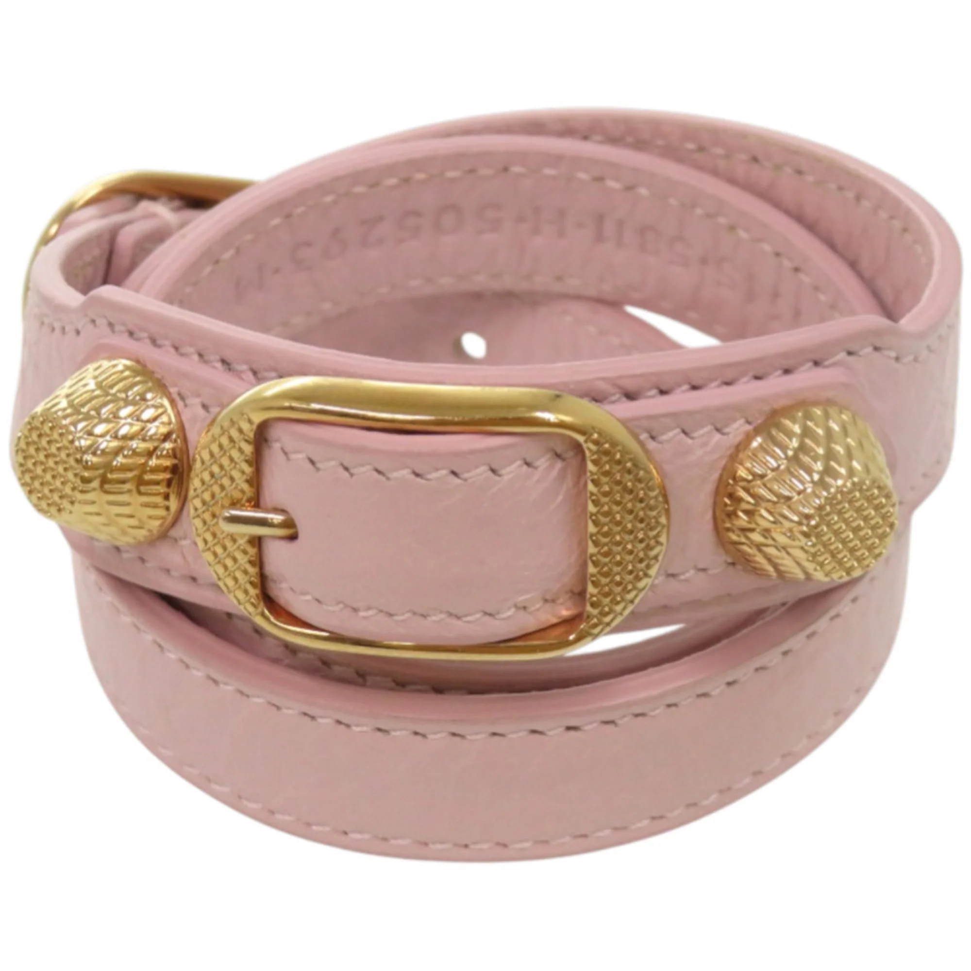 Bracelet Leather Gold and Pink