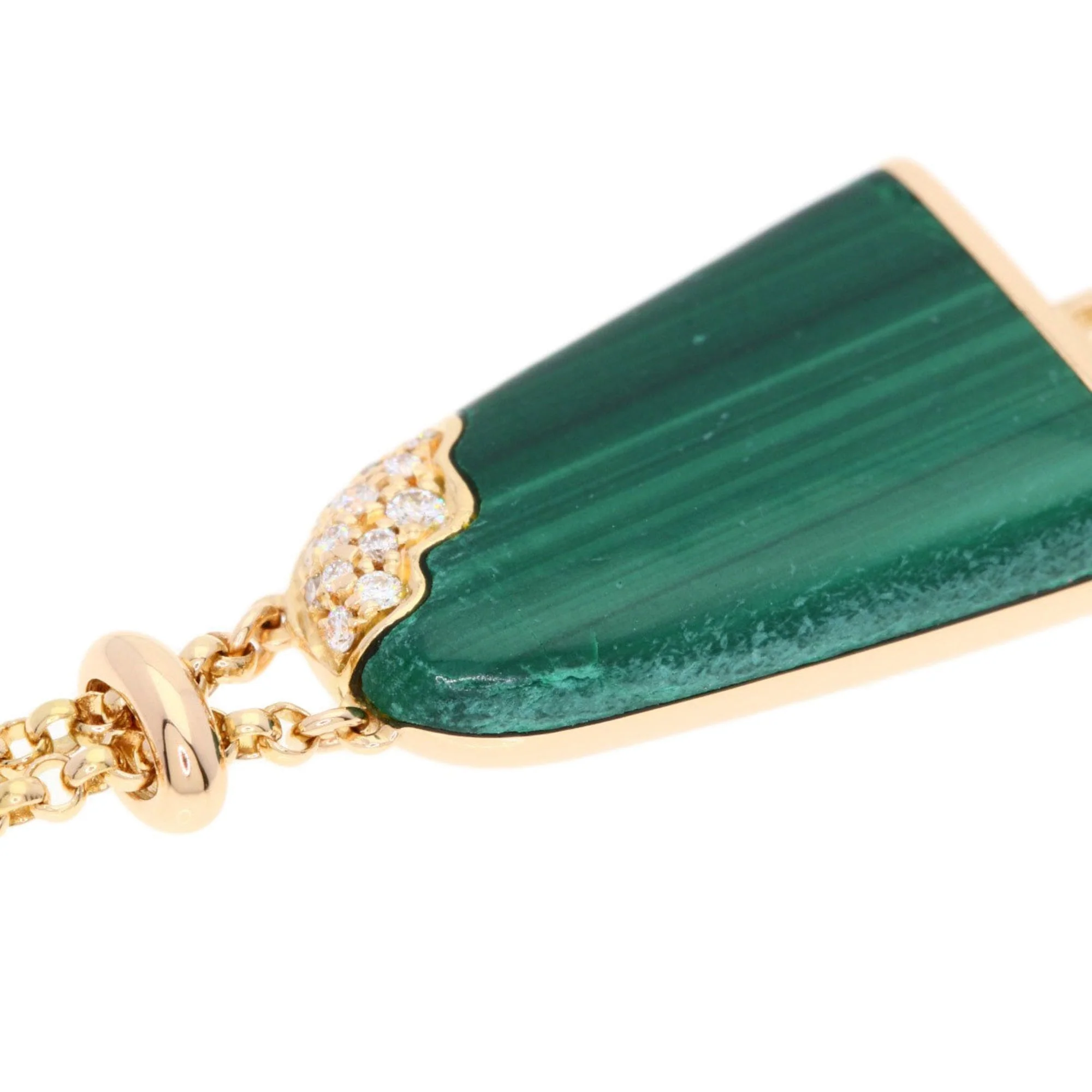 Gelati Bracelet 18K Rose Gold Small with Diamond and Malachite - Image 7