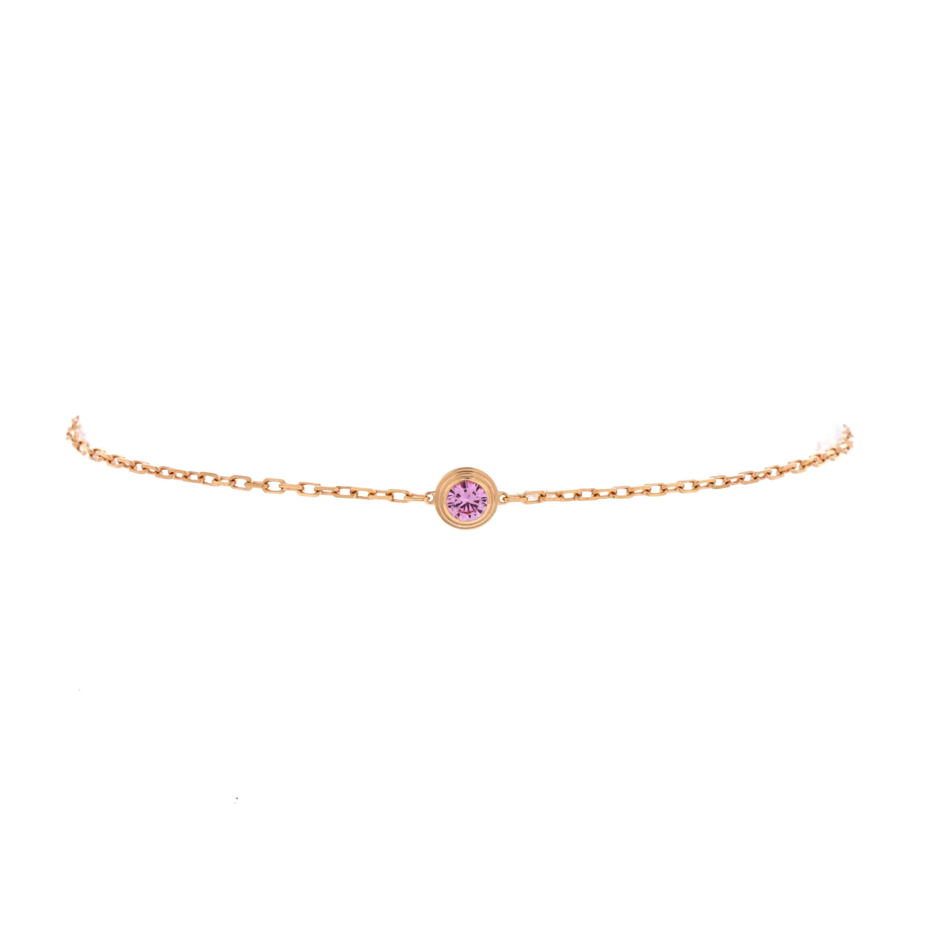 D'Amour Bracelet 18K Rose Gold with Pink Sapphire