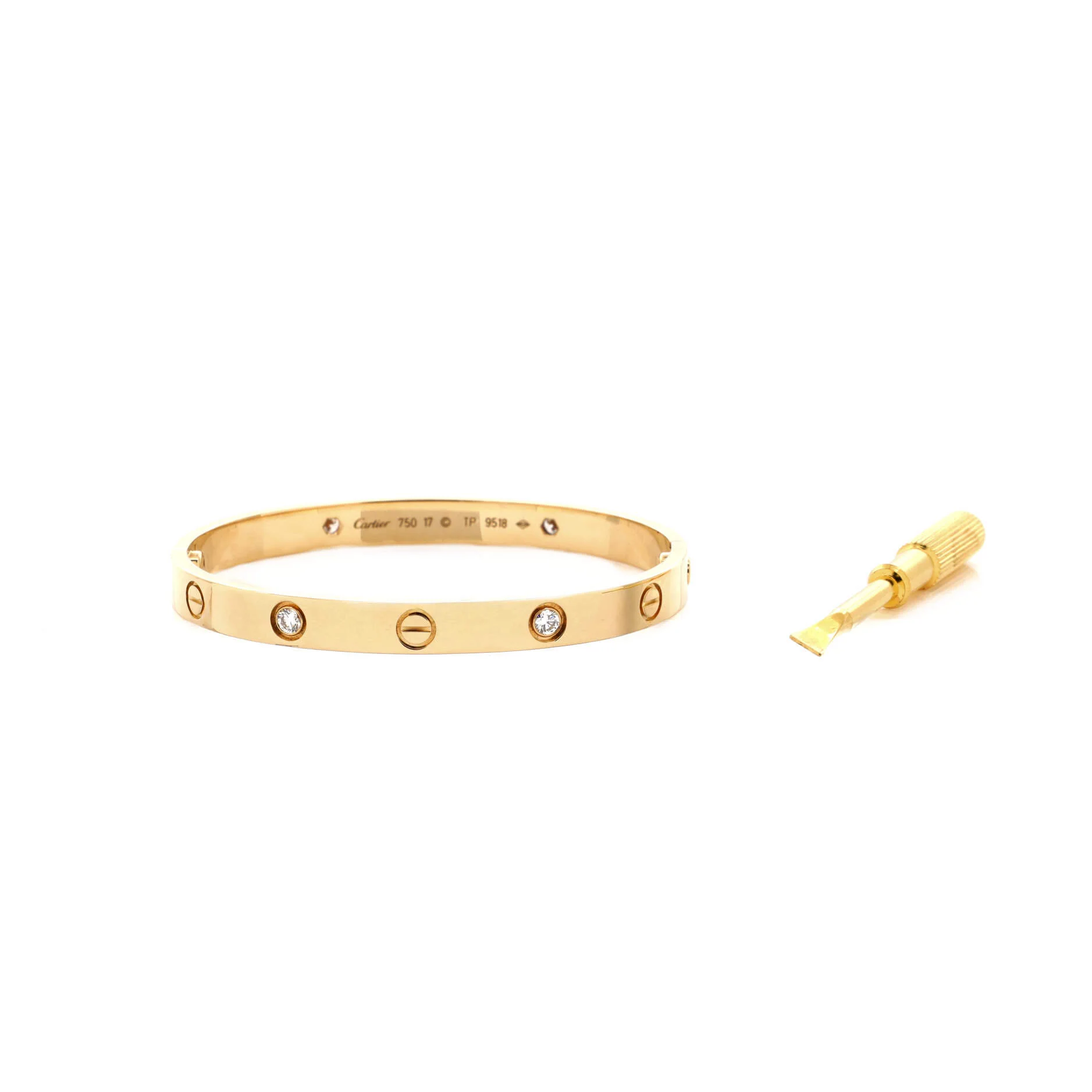 Love 4 Diamond Bracelet 18K Yellow Gold with Diamonds - Image 2