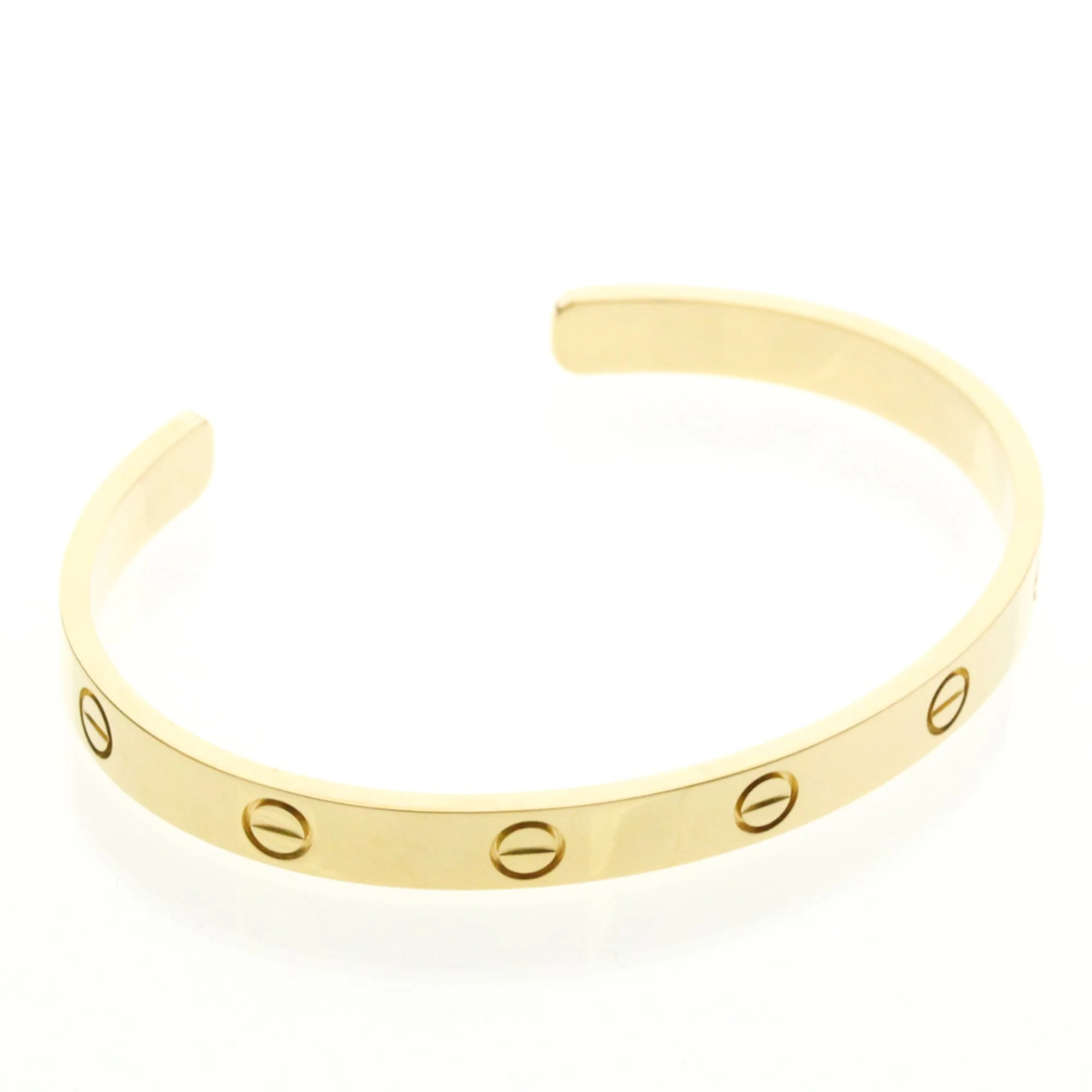 Love Open Bangle 18K Yellow Gold Bracelet - Image 9