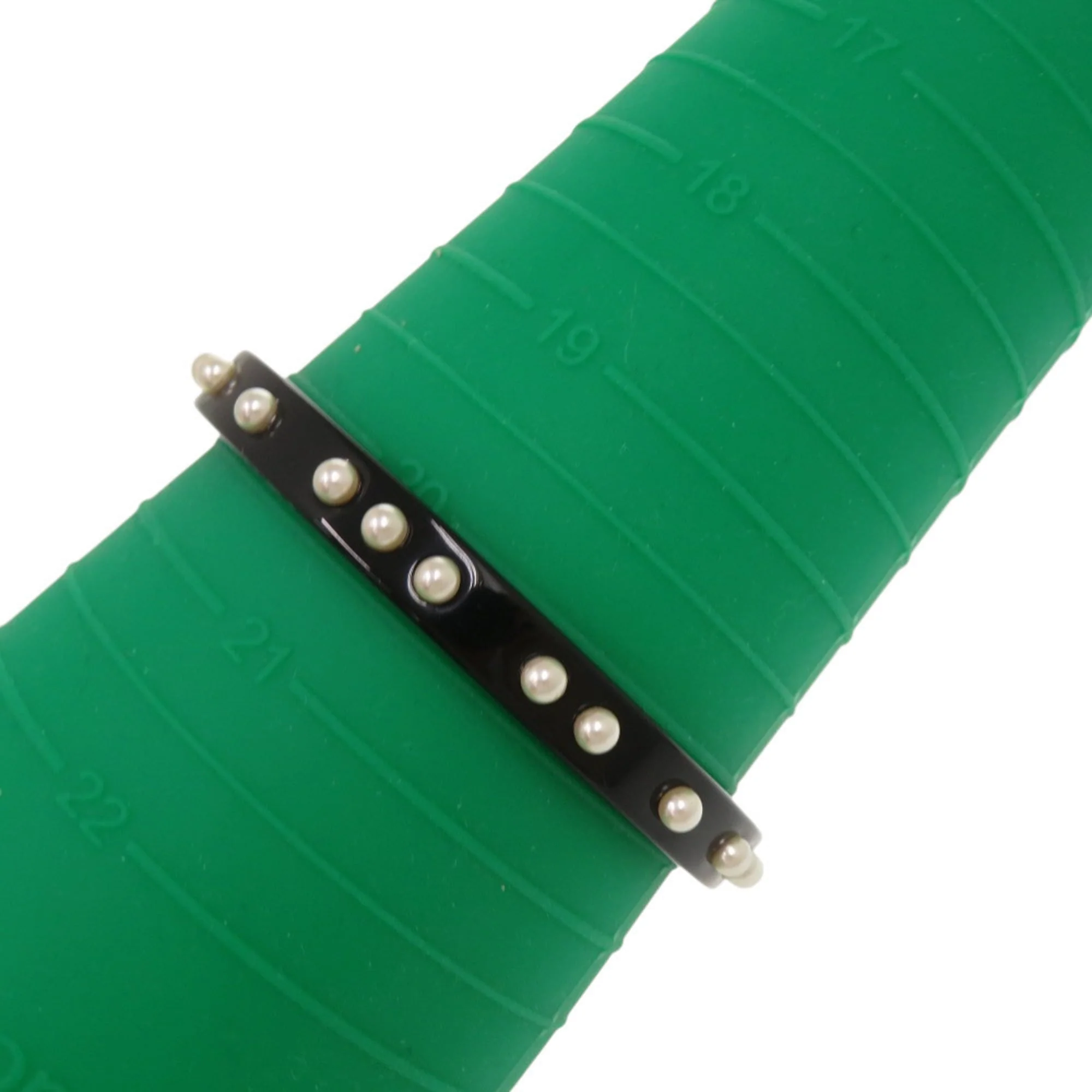 Bangle Artificial Pearl and Plastic Black Bracelet - Image 6