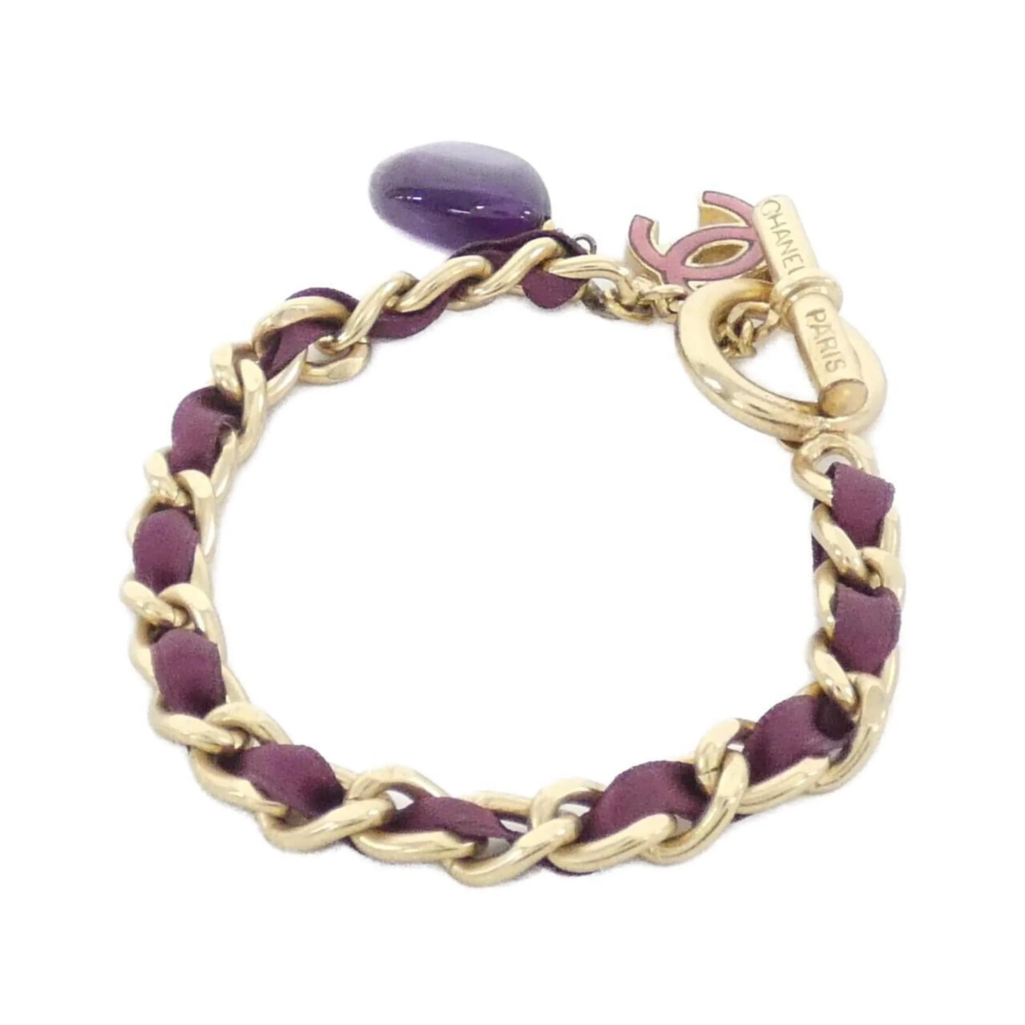Charm Bracelet Satin Gold and Purple - Image 2