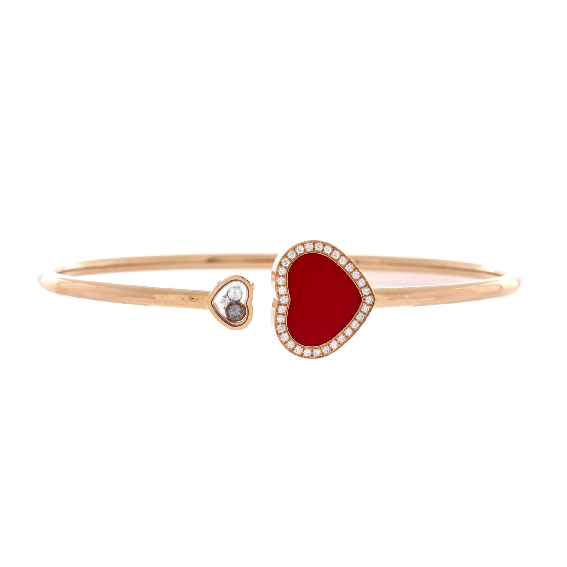 Happy Hearts Bracelet 18K Rose Gold with Carnelian and Diamond