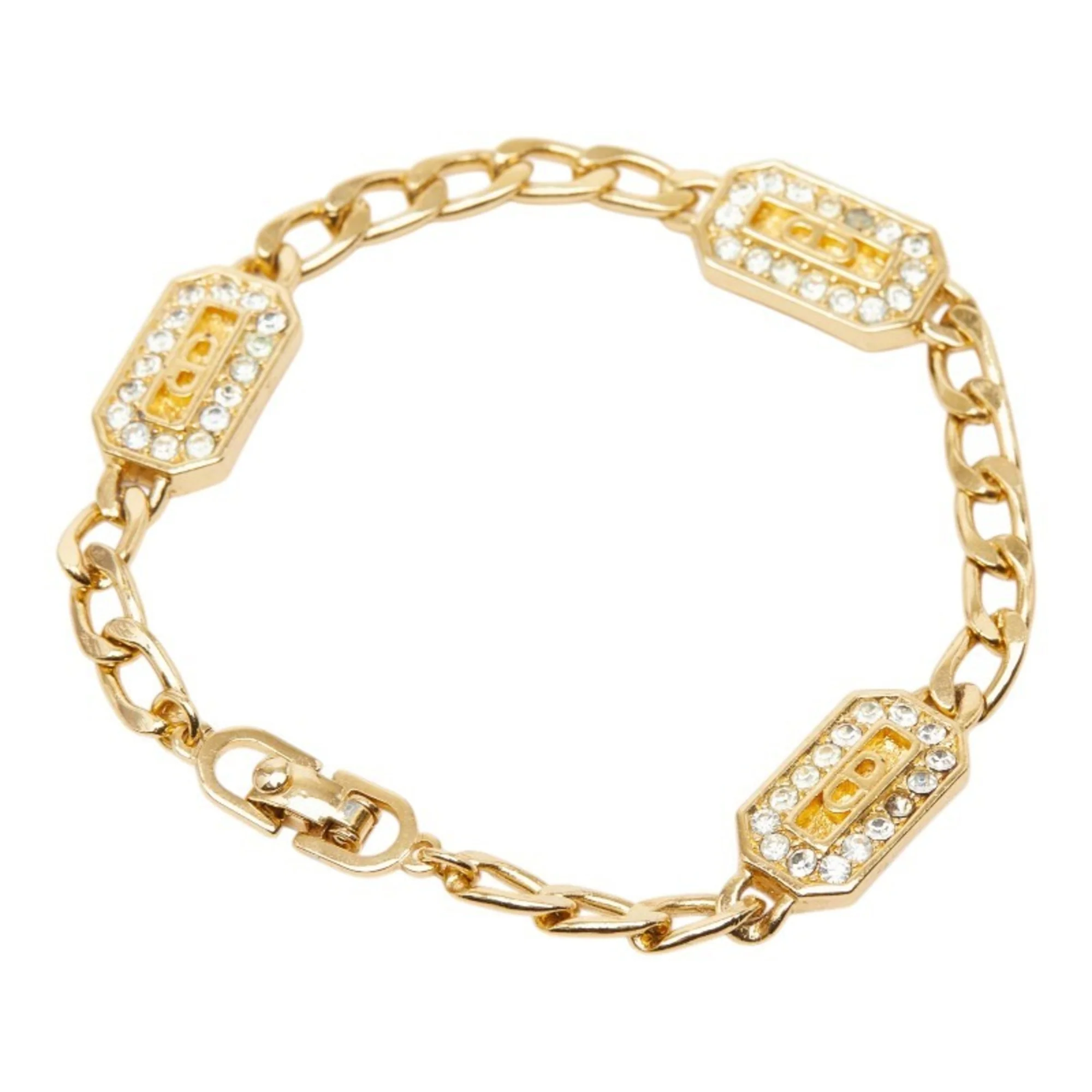 CD Bracelet Gold Plated and Rhinestone - Image 2