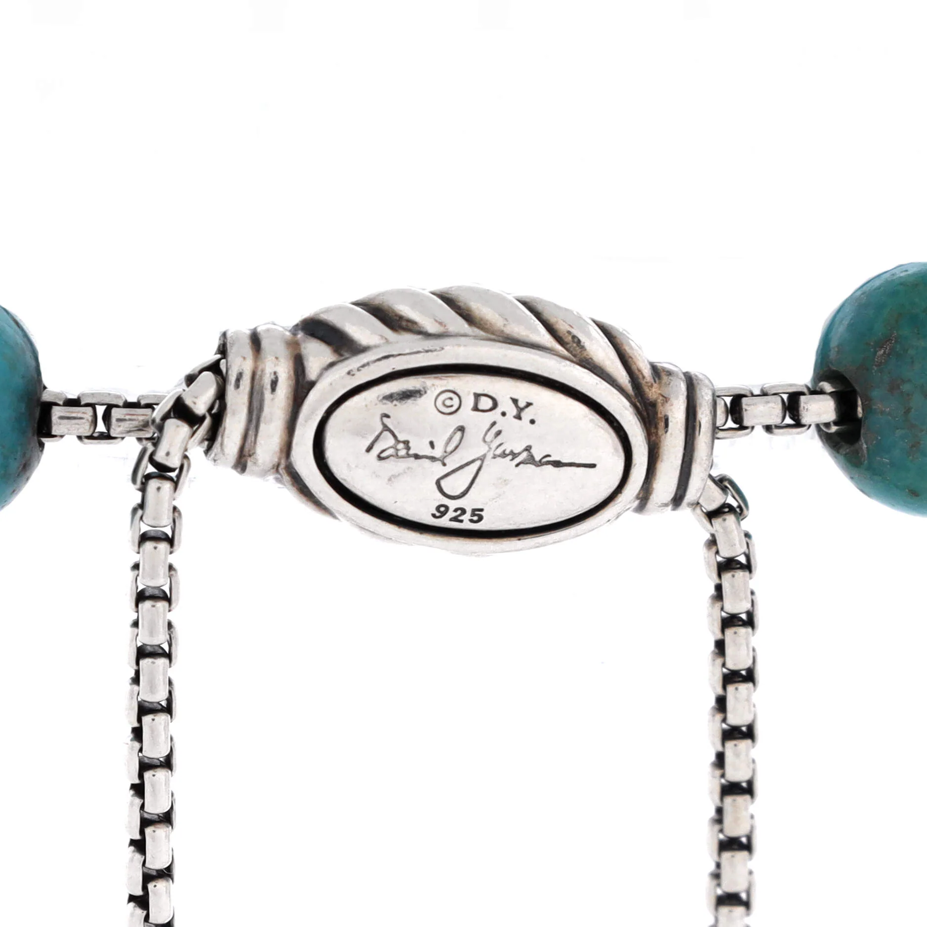 Spiritual Beads Bracelet Turquoise and Sterling Silver 8mm - Image 3