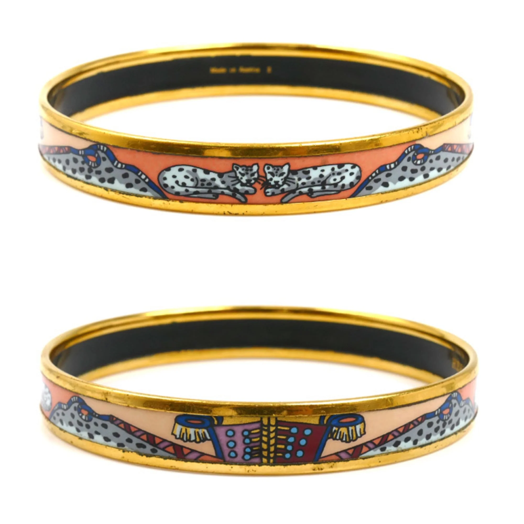 Bangle Cloisonné and Enamel Gold Plated Mini Bracelet - Image 3