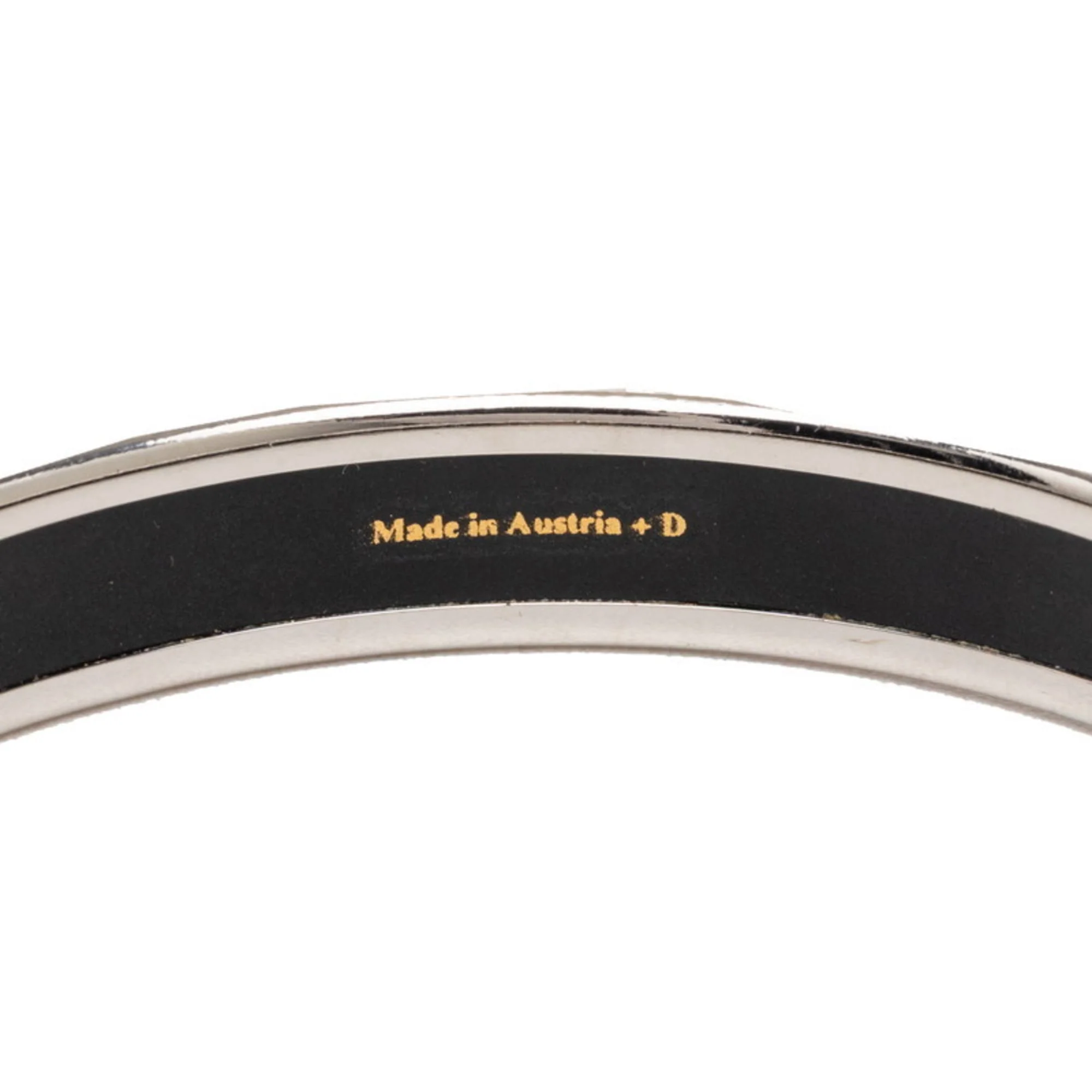 Bangle Enamel Black and Silver Plated Bracelet - Image 5