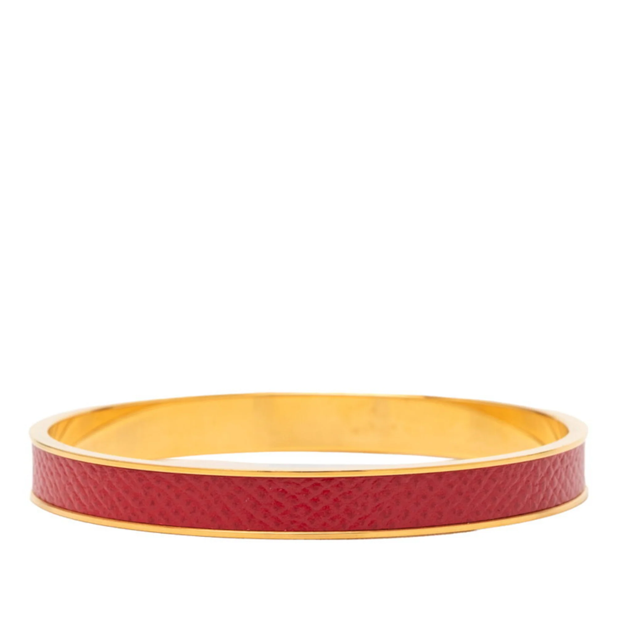 Bangle Gold and Red Plated Leather Bracelet - Image 3