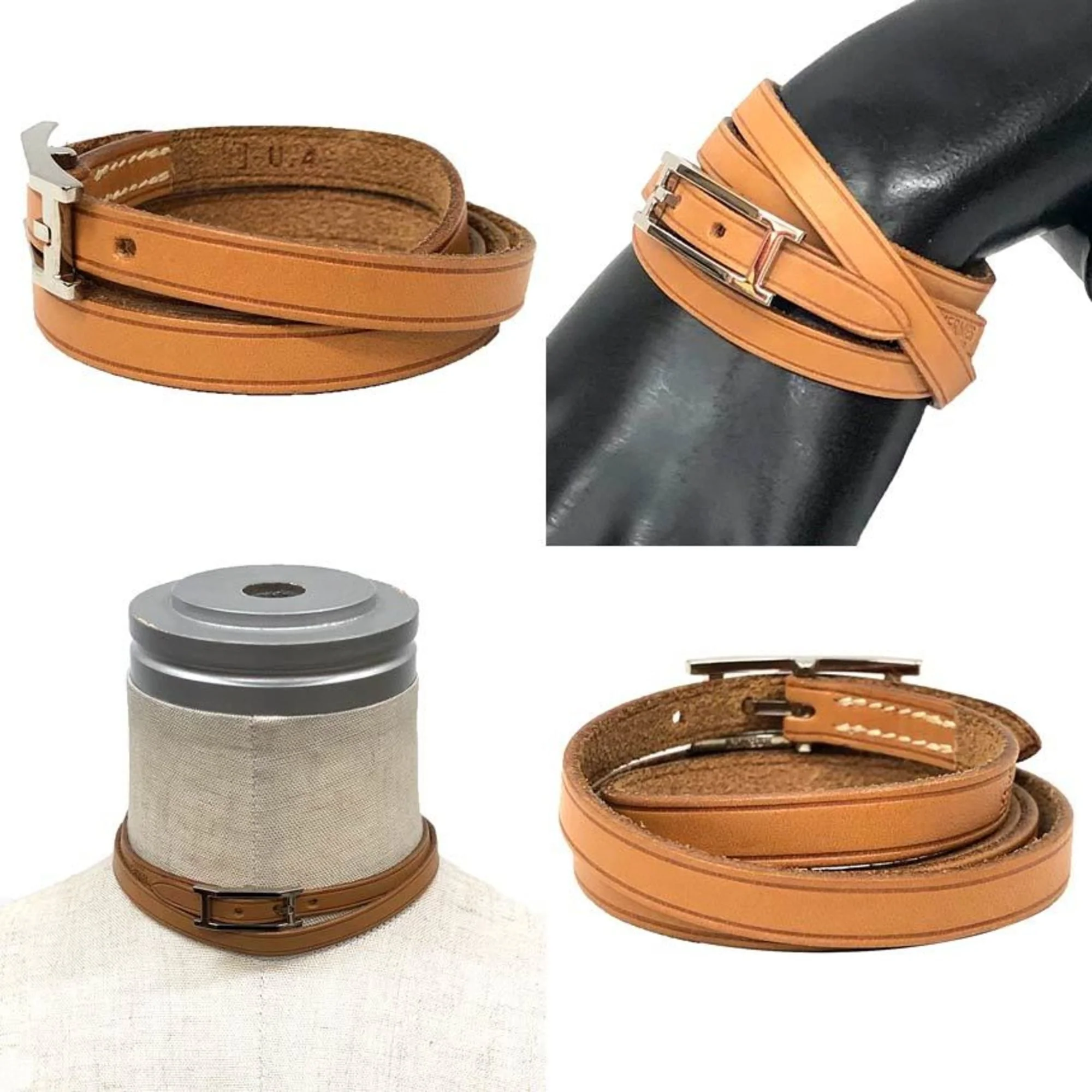 Charm Bracelet Leather Camel - Image 2