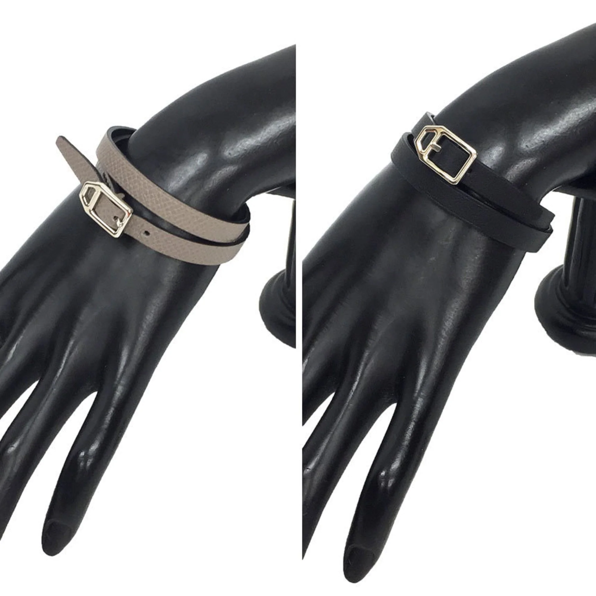 Double Tour Bracelet Leather Black - Image 2