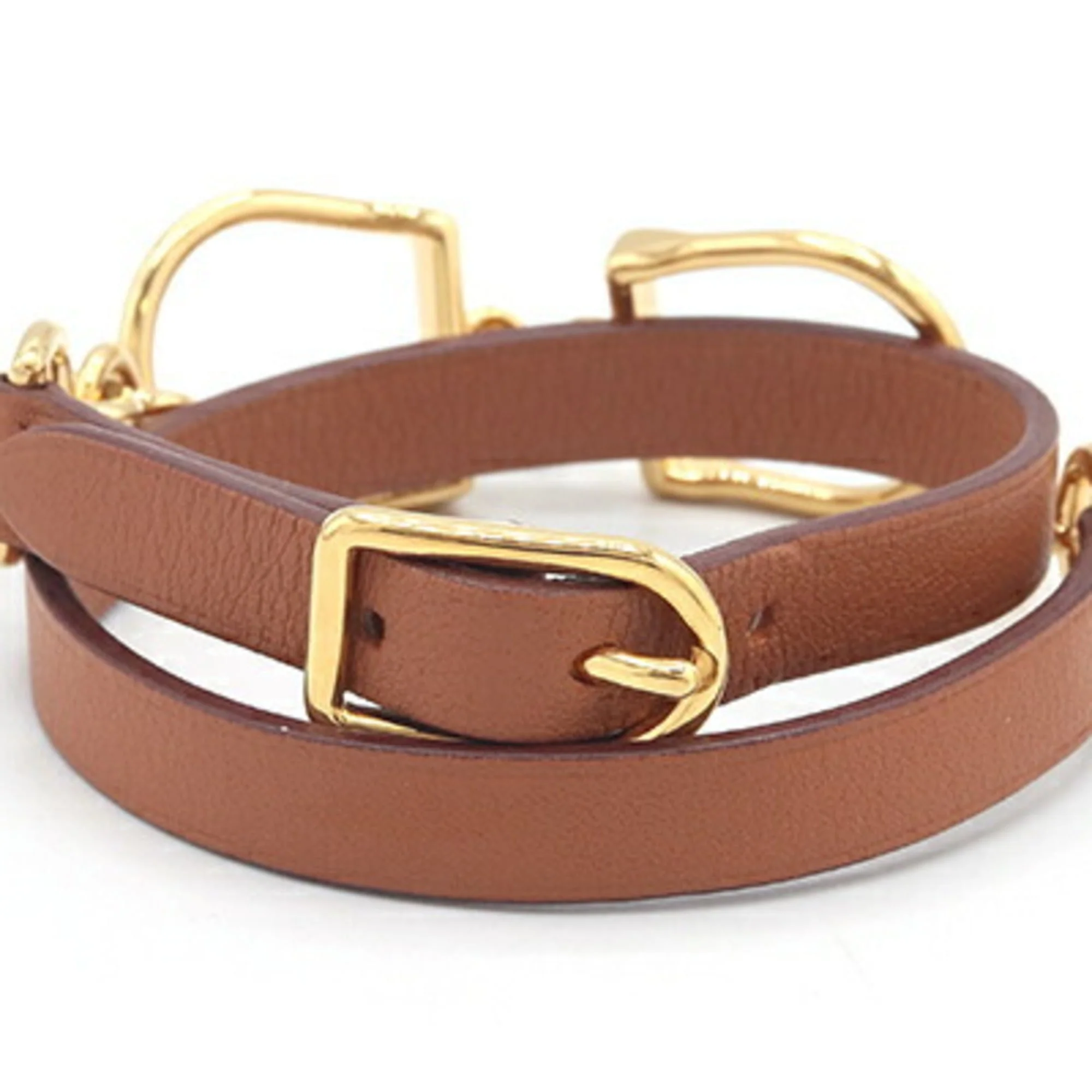 Etrier Double Tour Bracelet Swift Leather Brown - Image 2