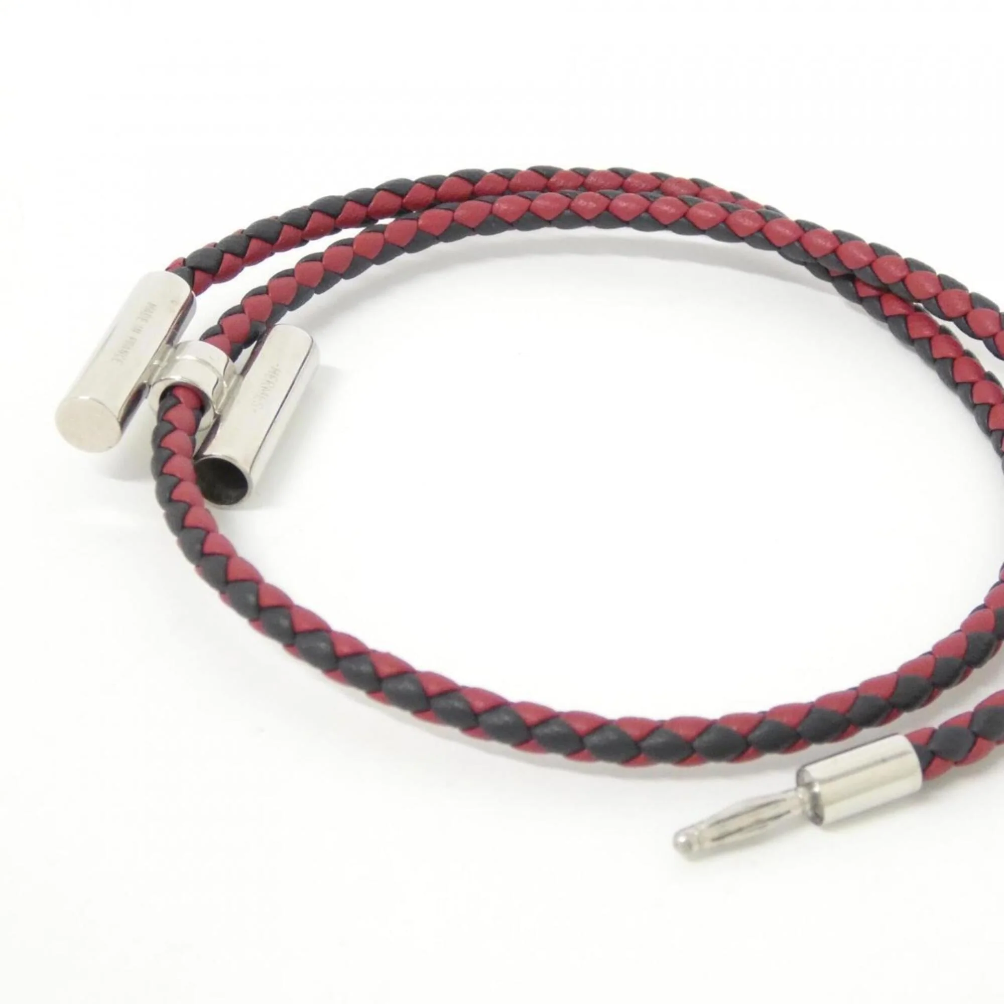 Tourni Tresse Bracelet Swift Leather and Silver - Image 3