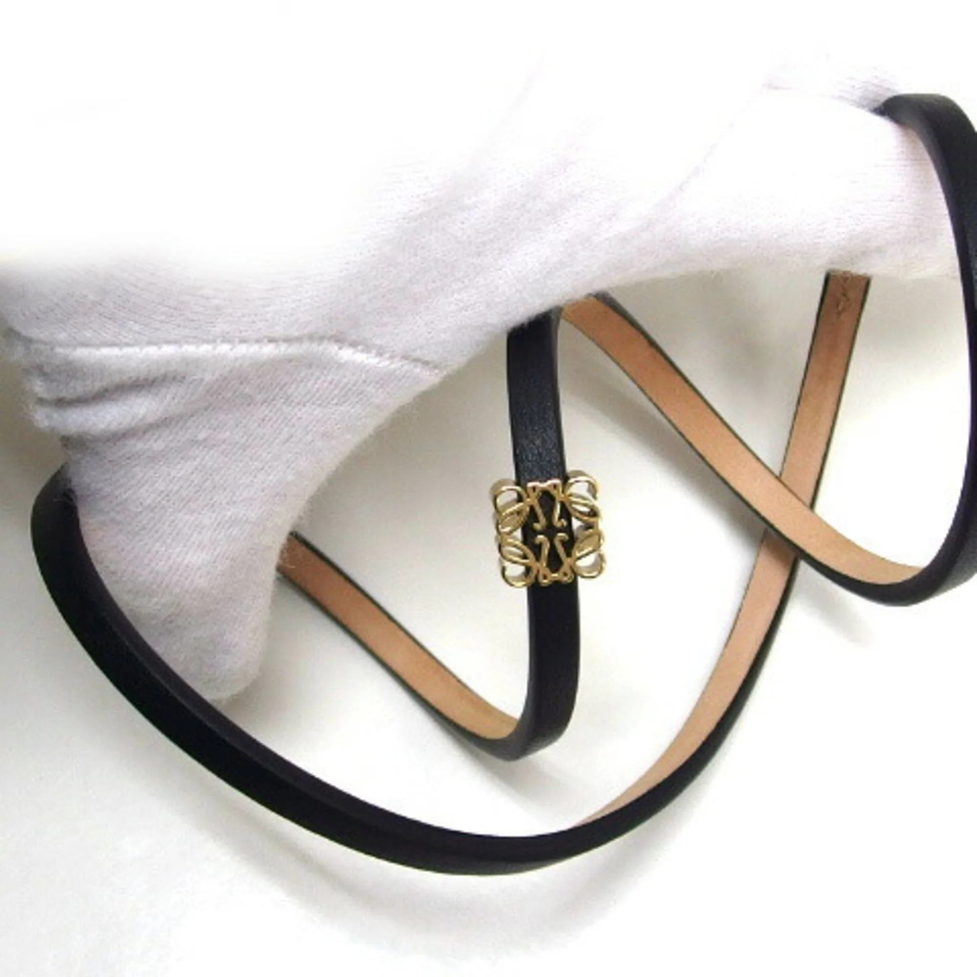 Anagram Twist Bracelet Leather Black - Image 6