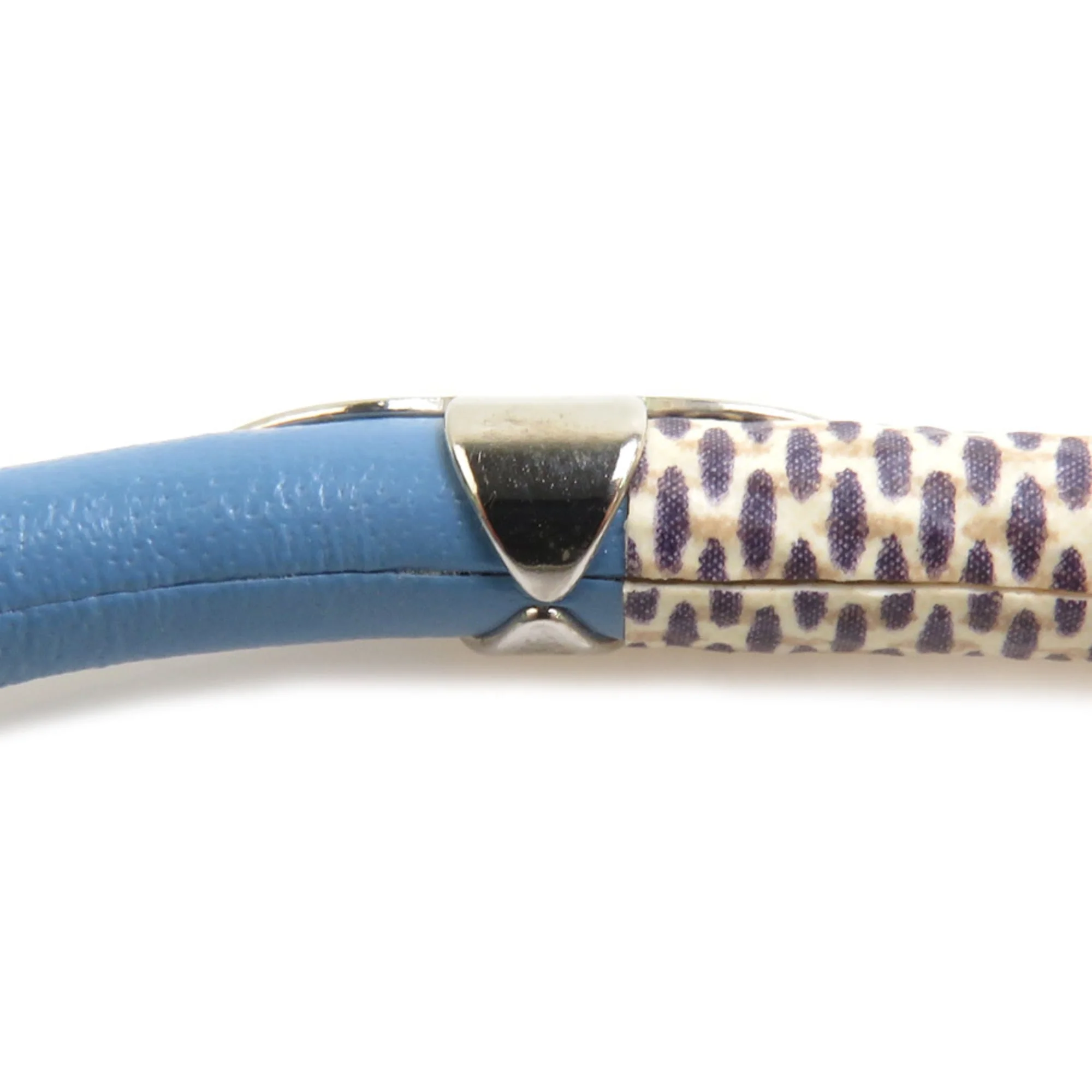 Charm Bracelet Damier Azur and Leather Blue and Ivory - Image 7