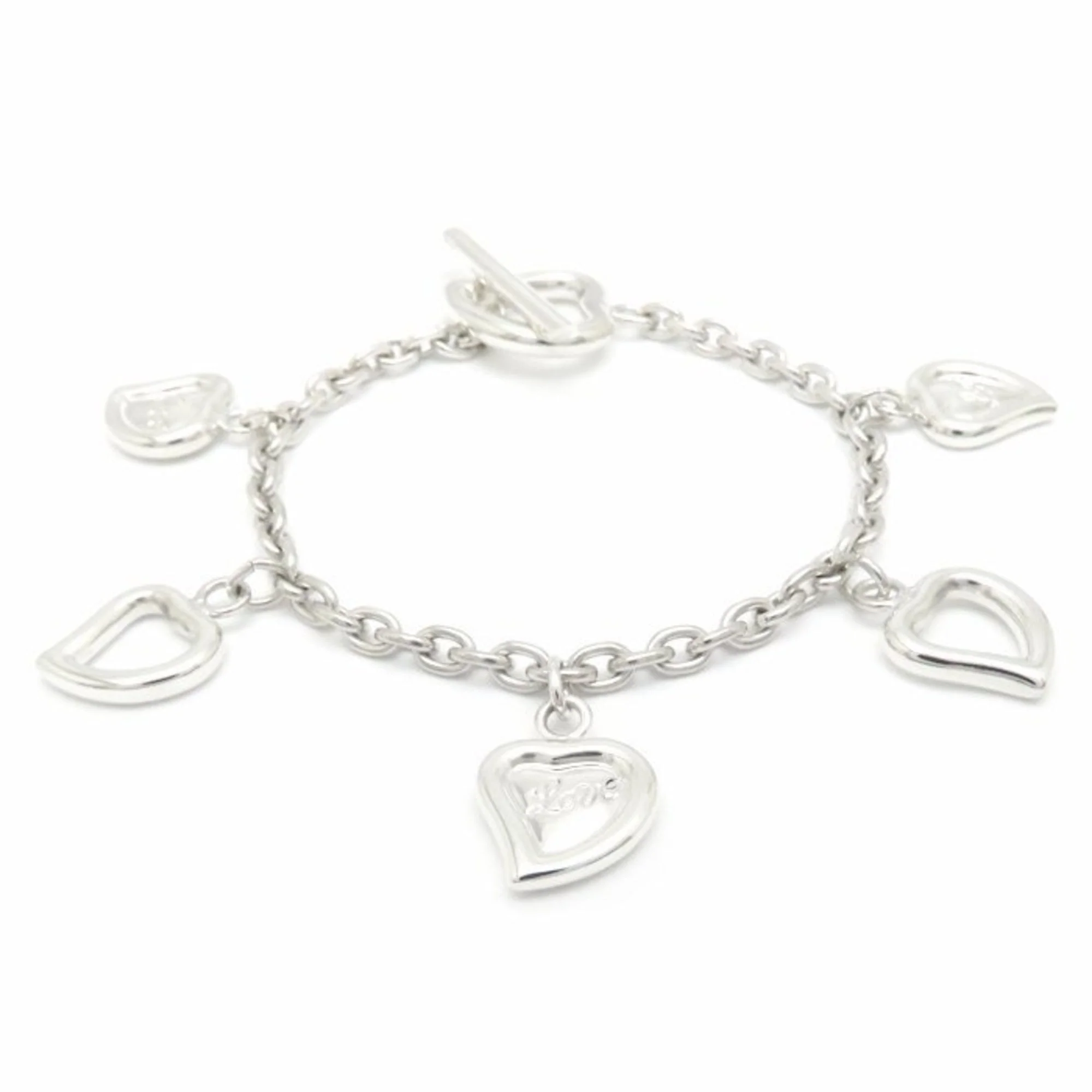Heart Charm Bracelet Sterling Silver - Image 2