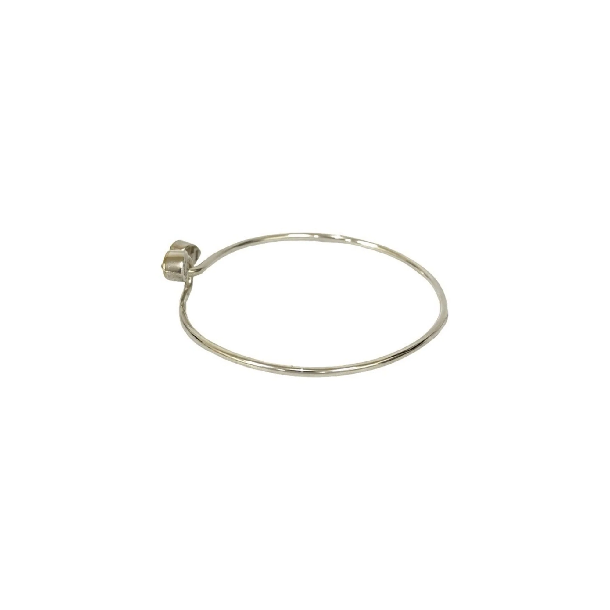 Double Heart Hook Bangle 18K Gold and Sterling Silver Bracelet - Image 5