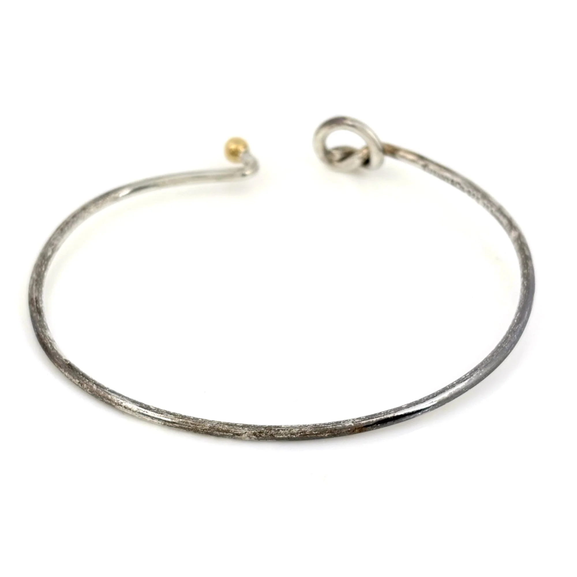 Hook Eye Bangle Sterling Silver Bracelet - Image 3