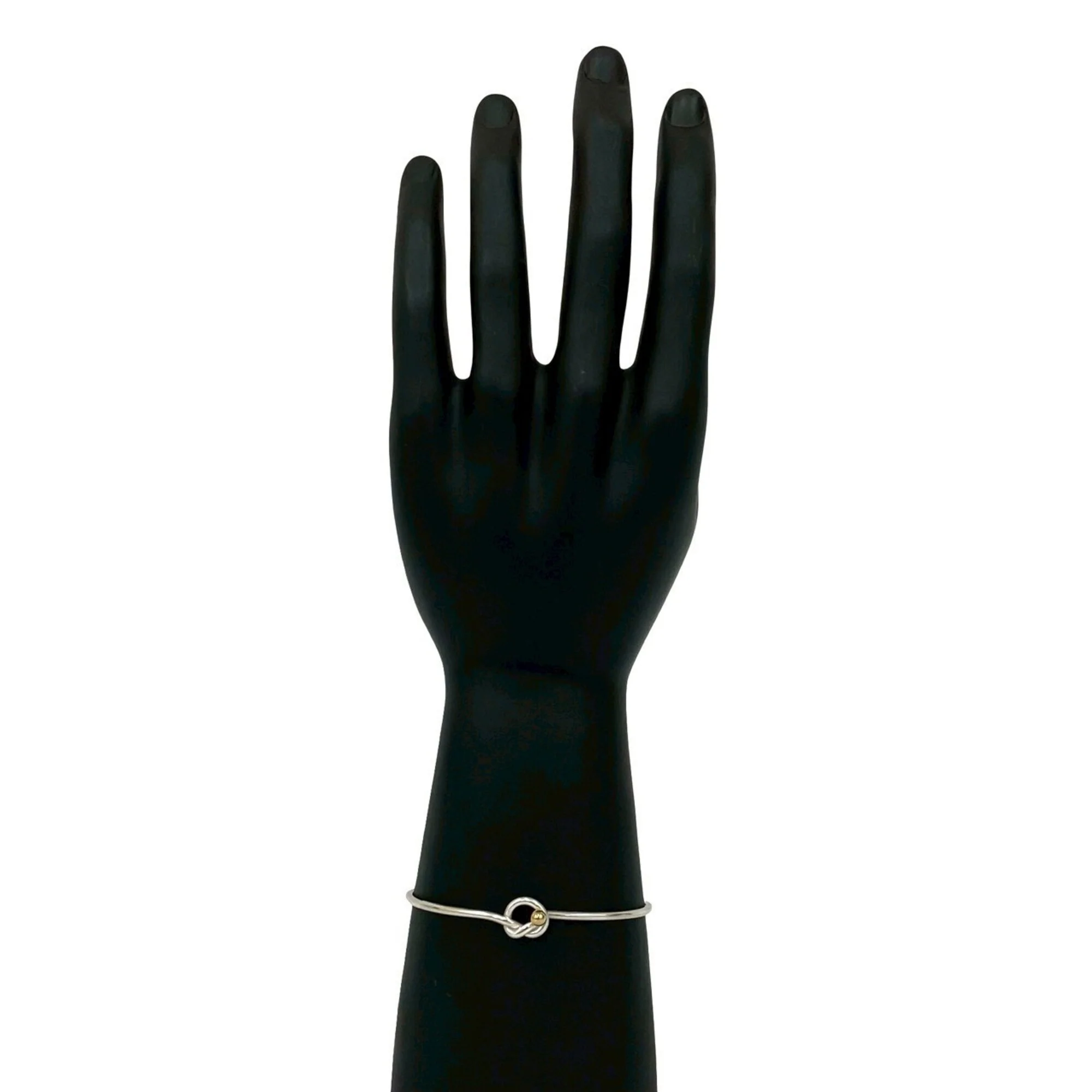 Love Knot Bangle Bracelet 18K Gold and Sterling Silver - Image 2