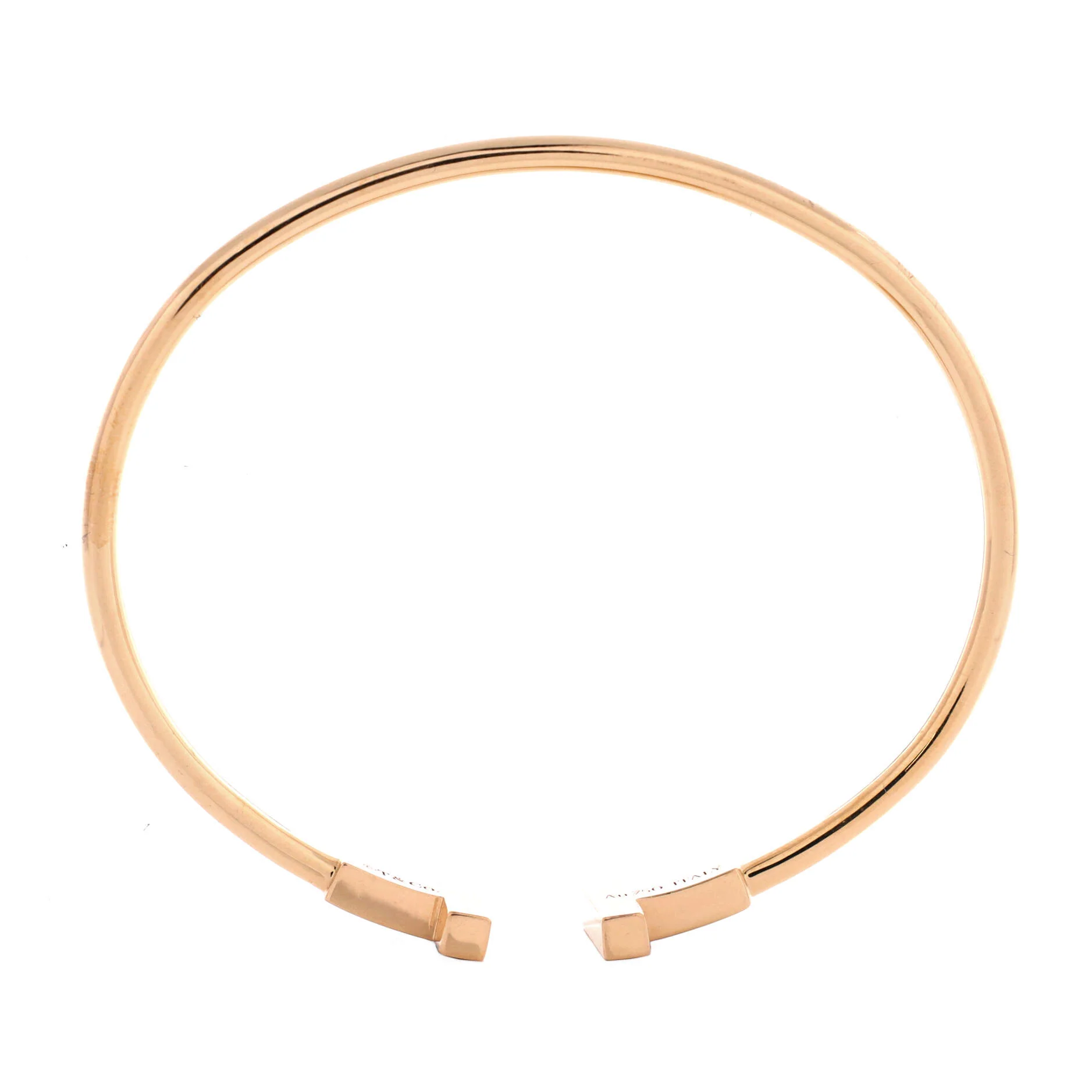 T Wire Bracelet 18K Rose Gold with Onyx - Image 2