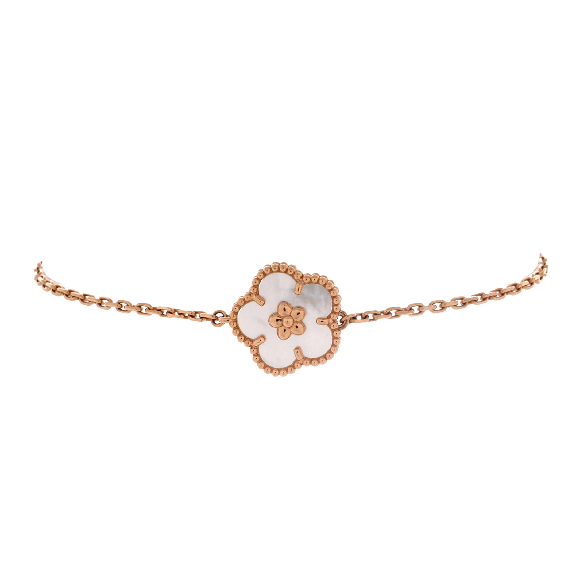 Lucky Spring Plum Blossom Bracelet 18K Rose Gold and Mother of Pearl