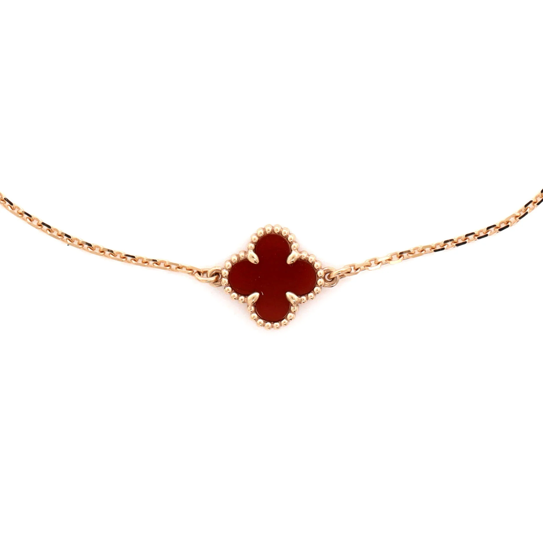 Sweet Alhambra Bracelet 18K Rose Gold and Carnelian - Image 3