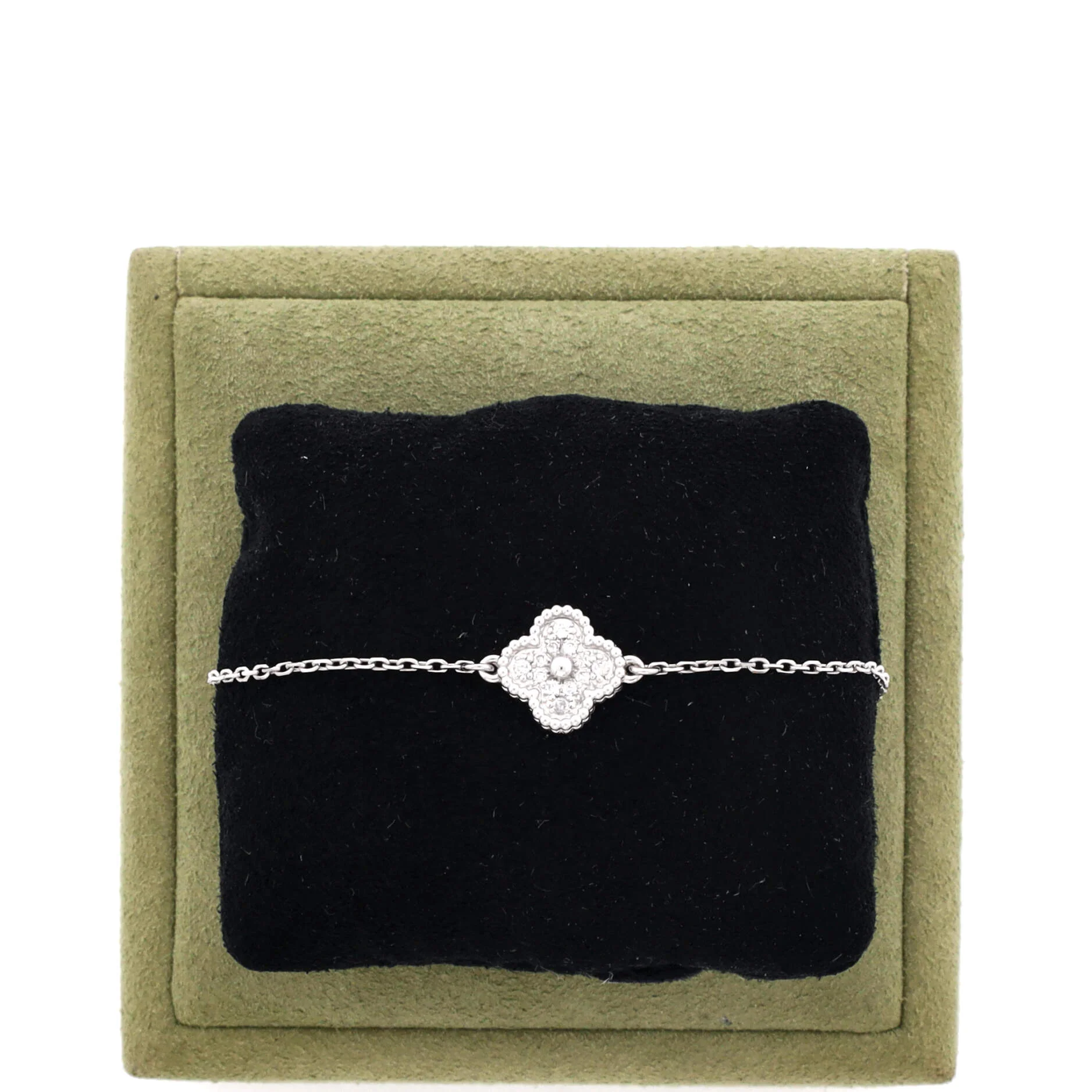 Sweet Alhambra Bracelet 18K White Gold and Diamonds - Image 2