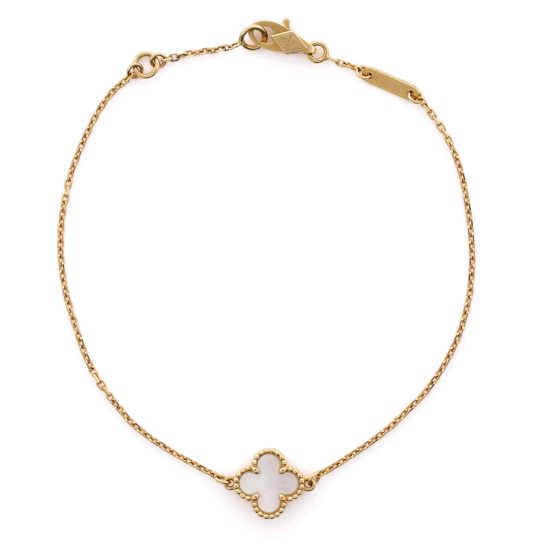 Sweet Alhambra Bracelet 18K Yellow Gold and Mother of Pearl