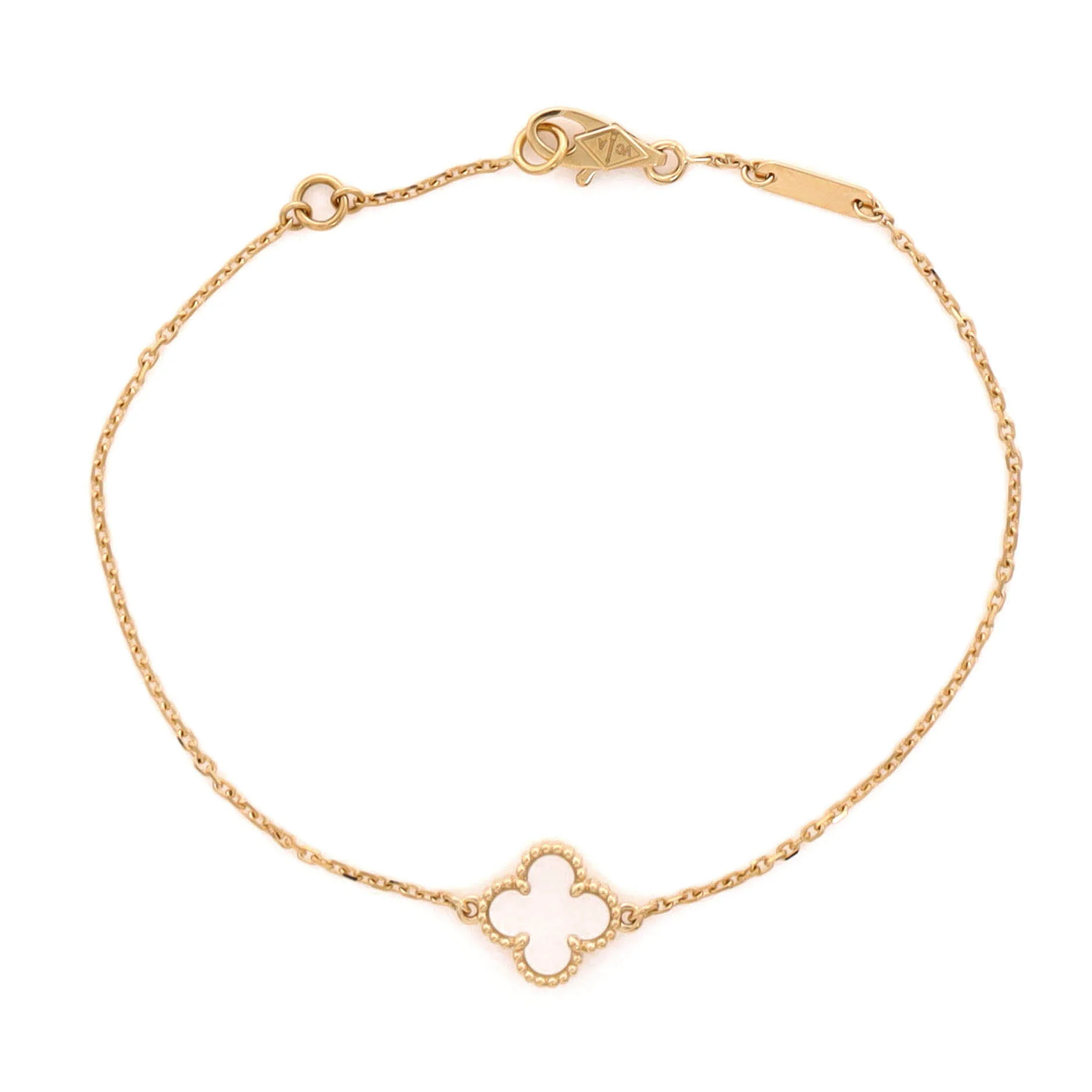 Sweet Alhambra Bracelet 18K Yellow Gold and Mother of Pearl