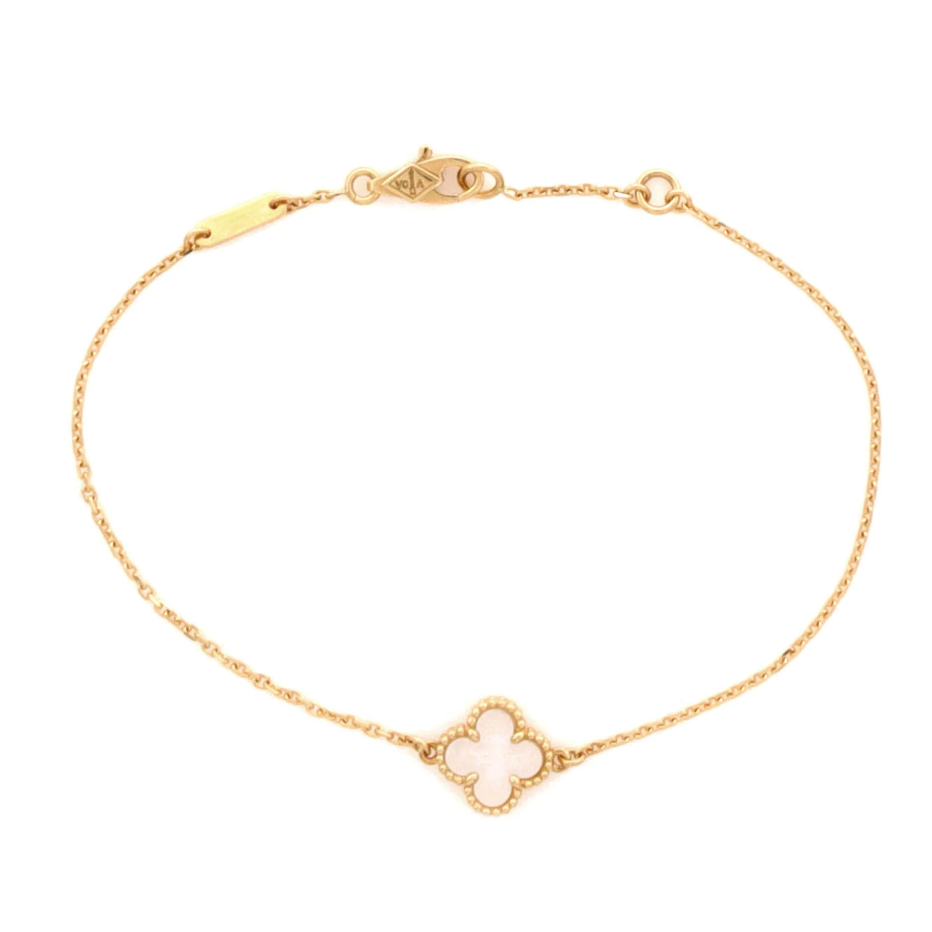 Sweet Alhambra Bracelet 18K Yellow Gold and Mother of Pearl