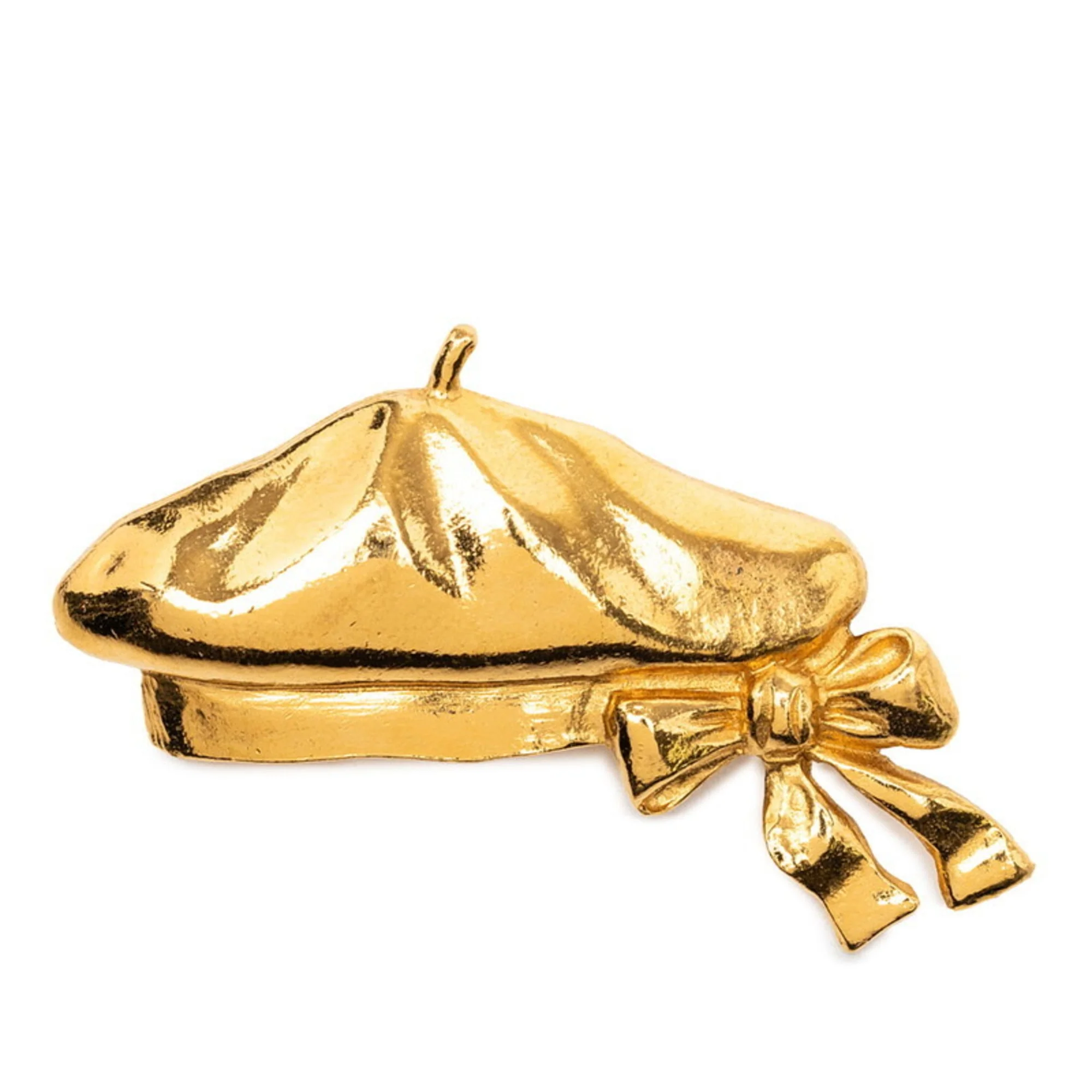 Beret Ribbon Motif Brooch Metal