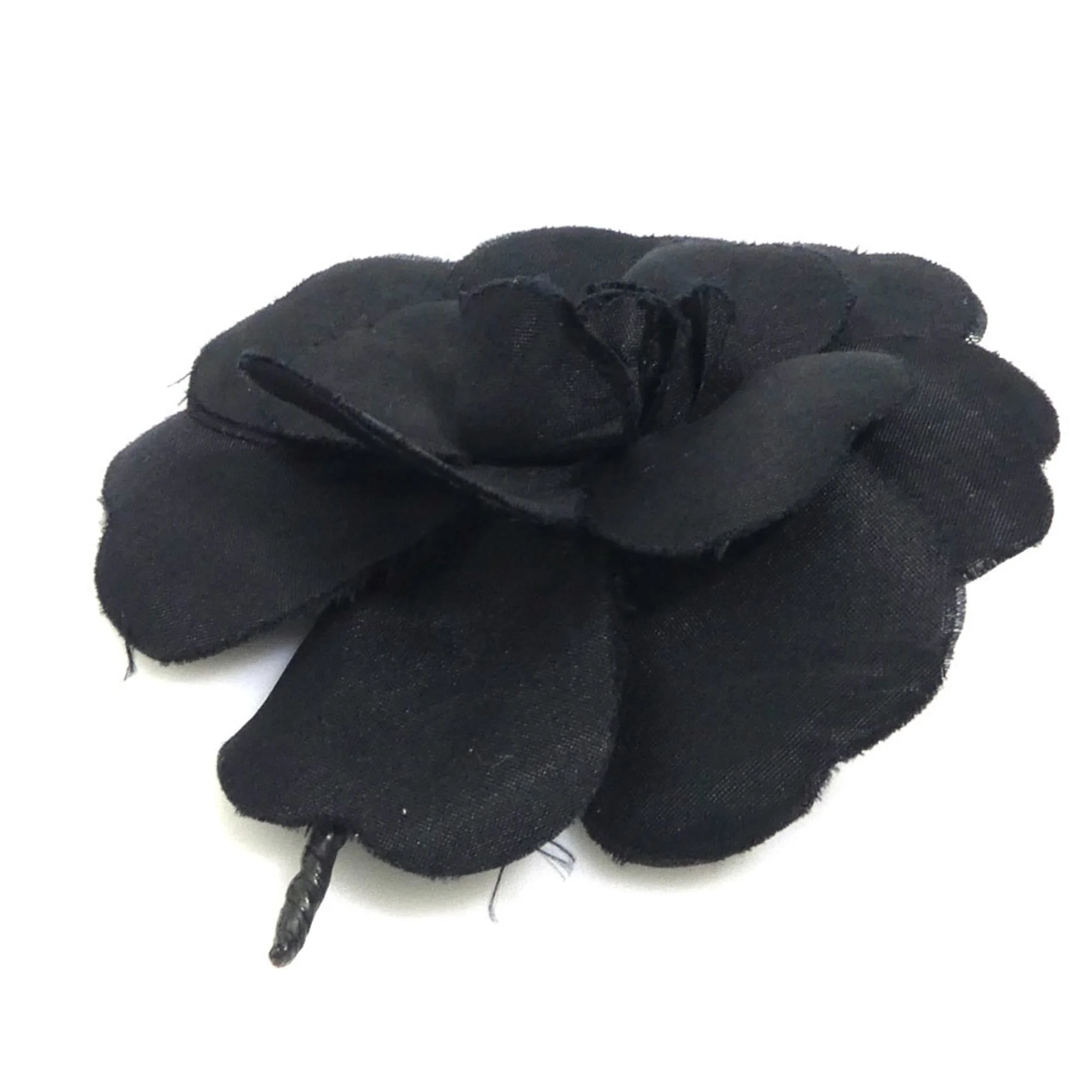 Camellia Brooch Textile Black - Image 2