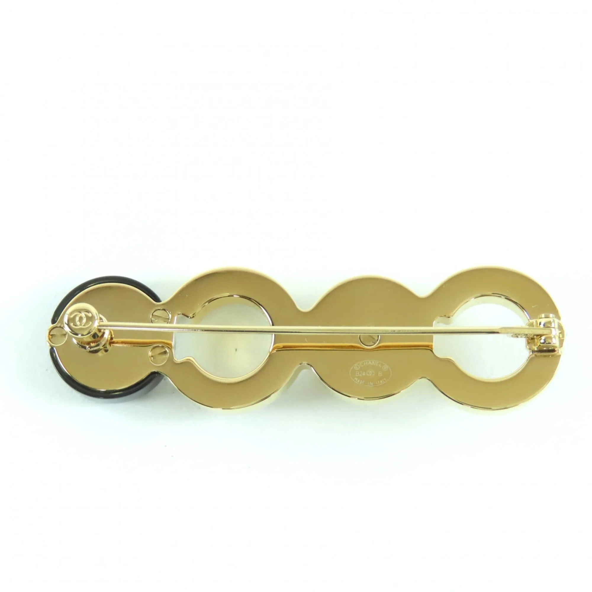 CC Logo Brooch Gold-Tone Metal - Image 3