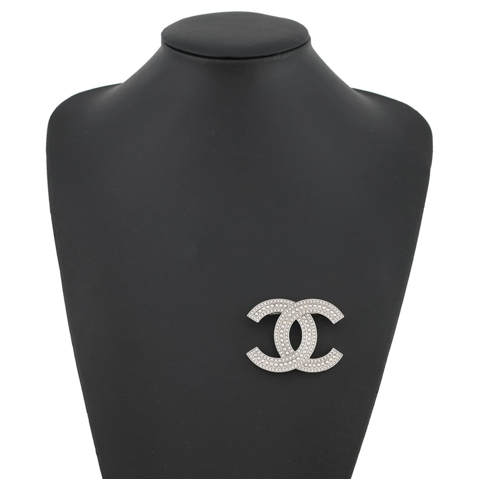 CC Logo Brooch Silver-Tone Metal - Image 4