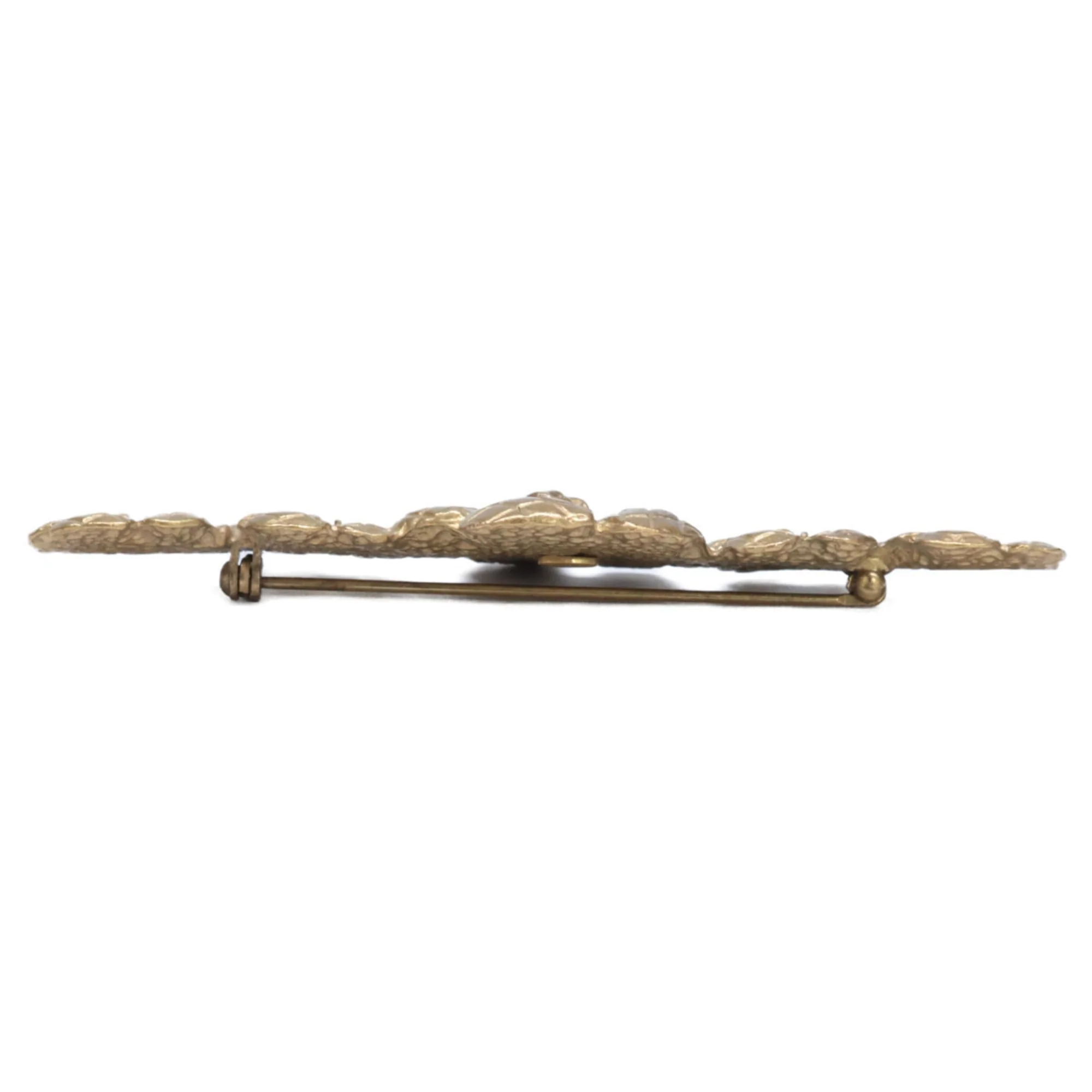 Matelasse Camellia Brooch Metal Gold - Image 5