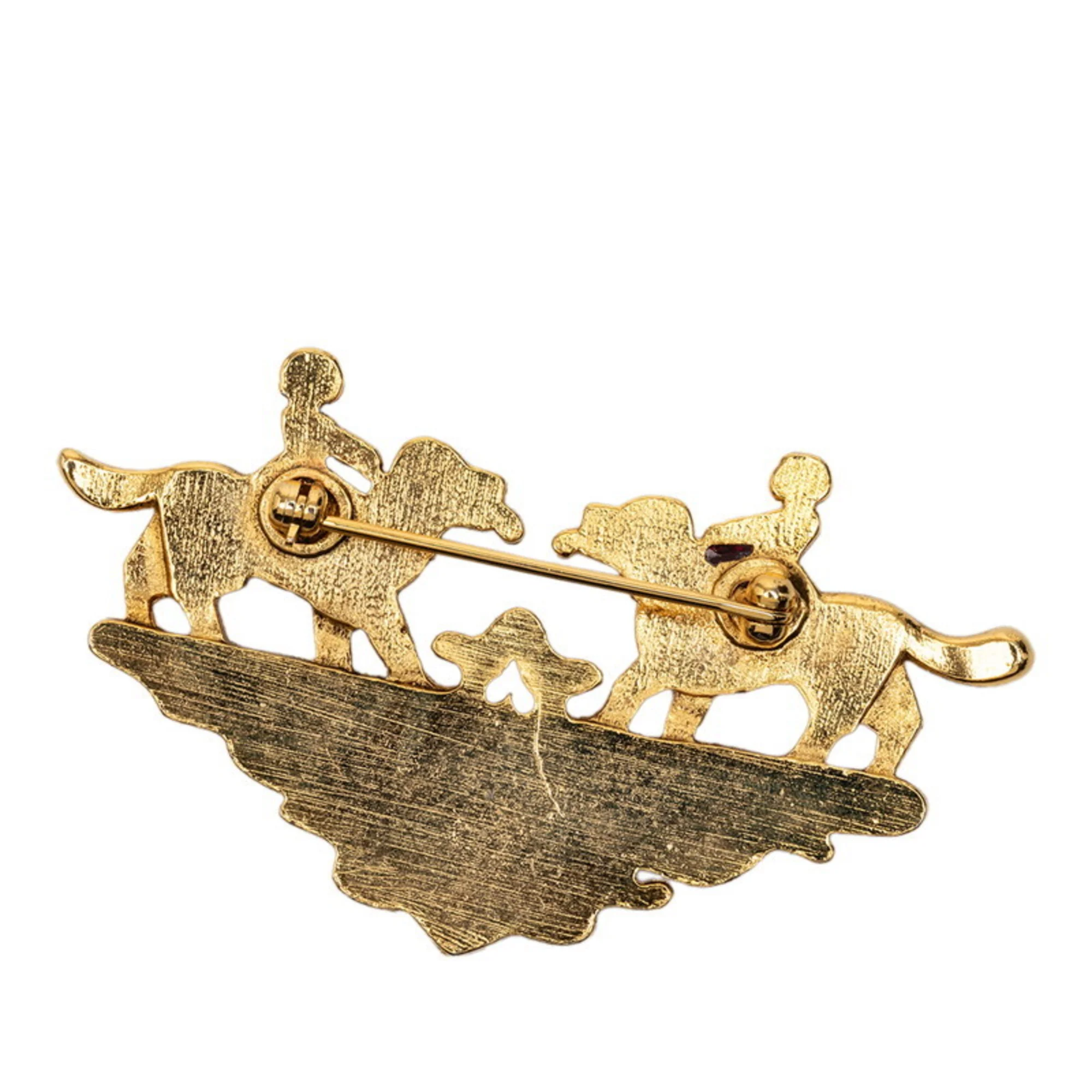 CloisonnŽ and Enamel Brooch Gold Green Red - Image 2
