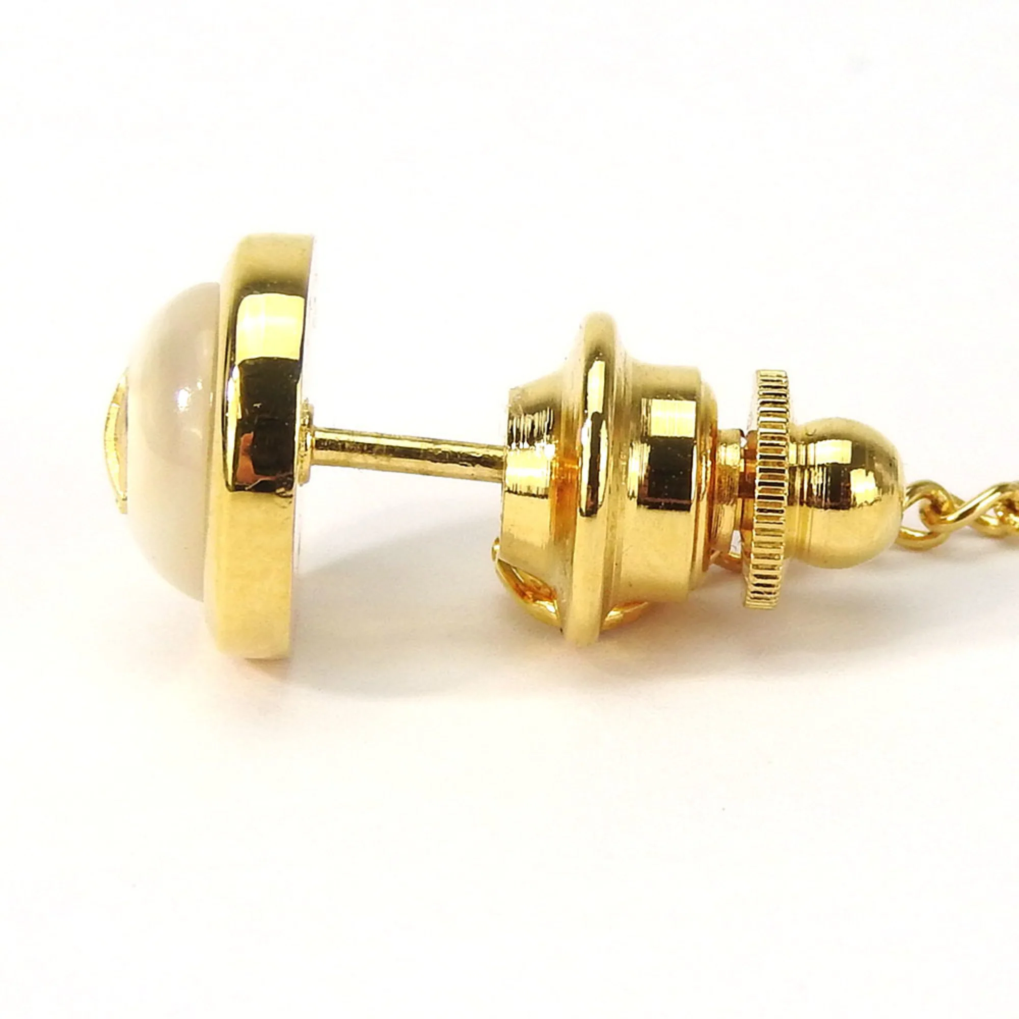 Cufflinks Metal and Plastic Gold and White Bracelet - Image 3
