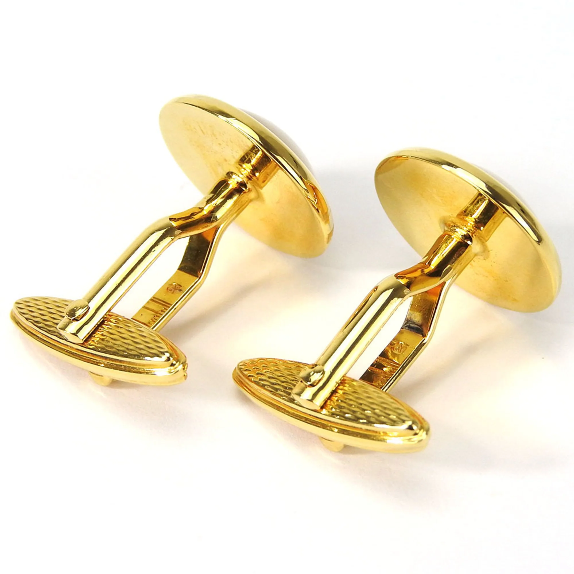 Cufflinks Metal and Plastic Gold and White Bracelet - Image 7