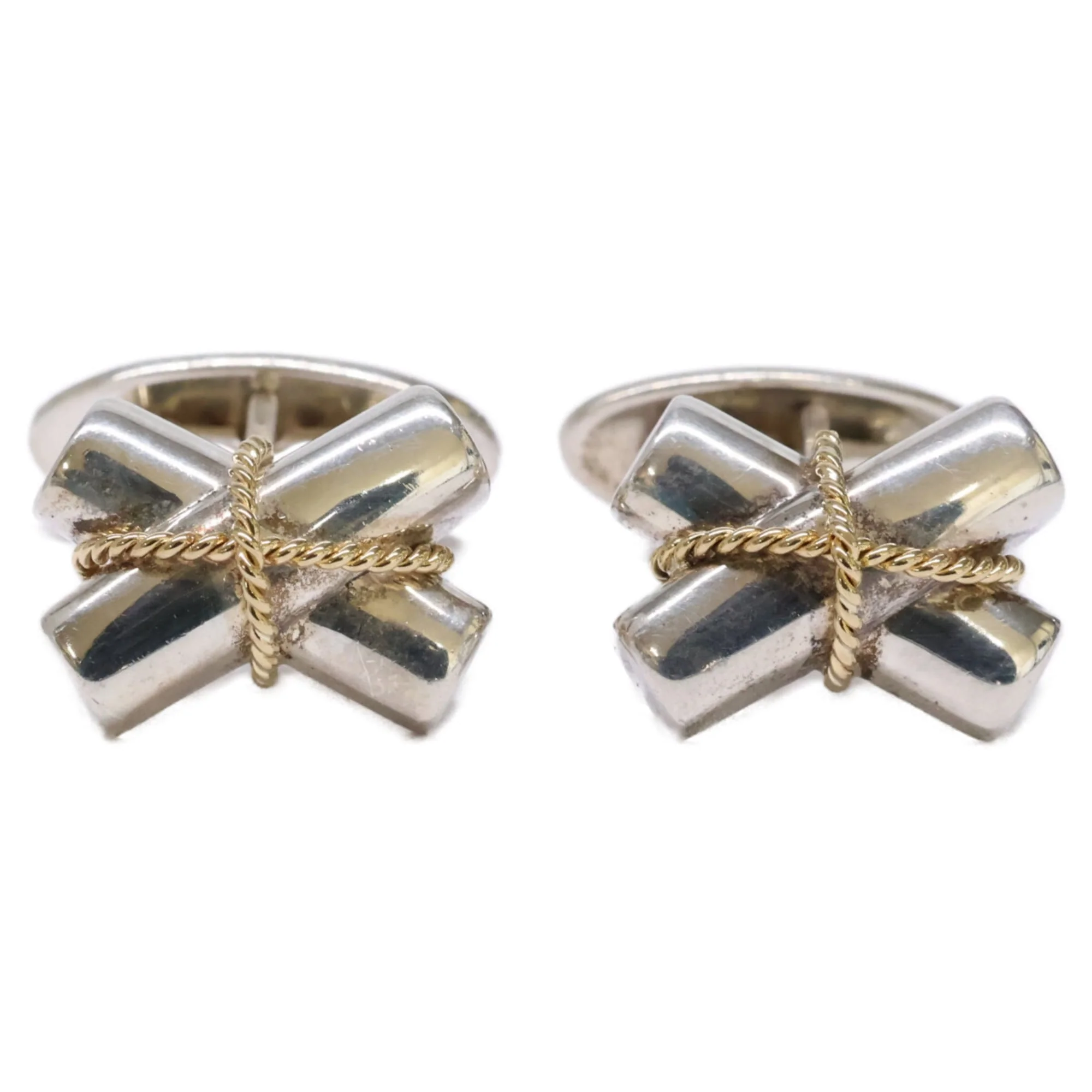 Cross Motif Cufflinks Sterling Silver Bracelet